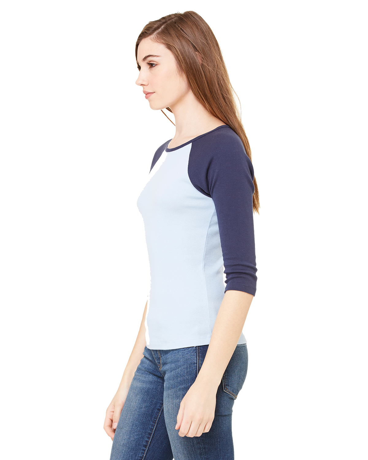 Bella + Canvas B2000 Baby Blue / Navy