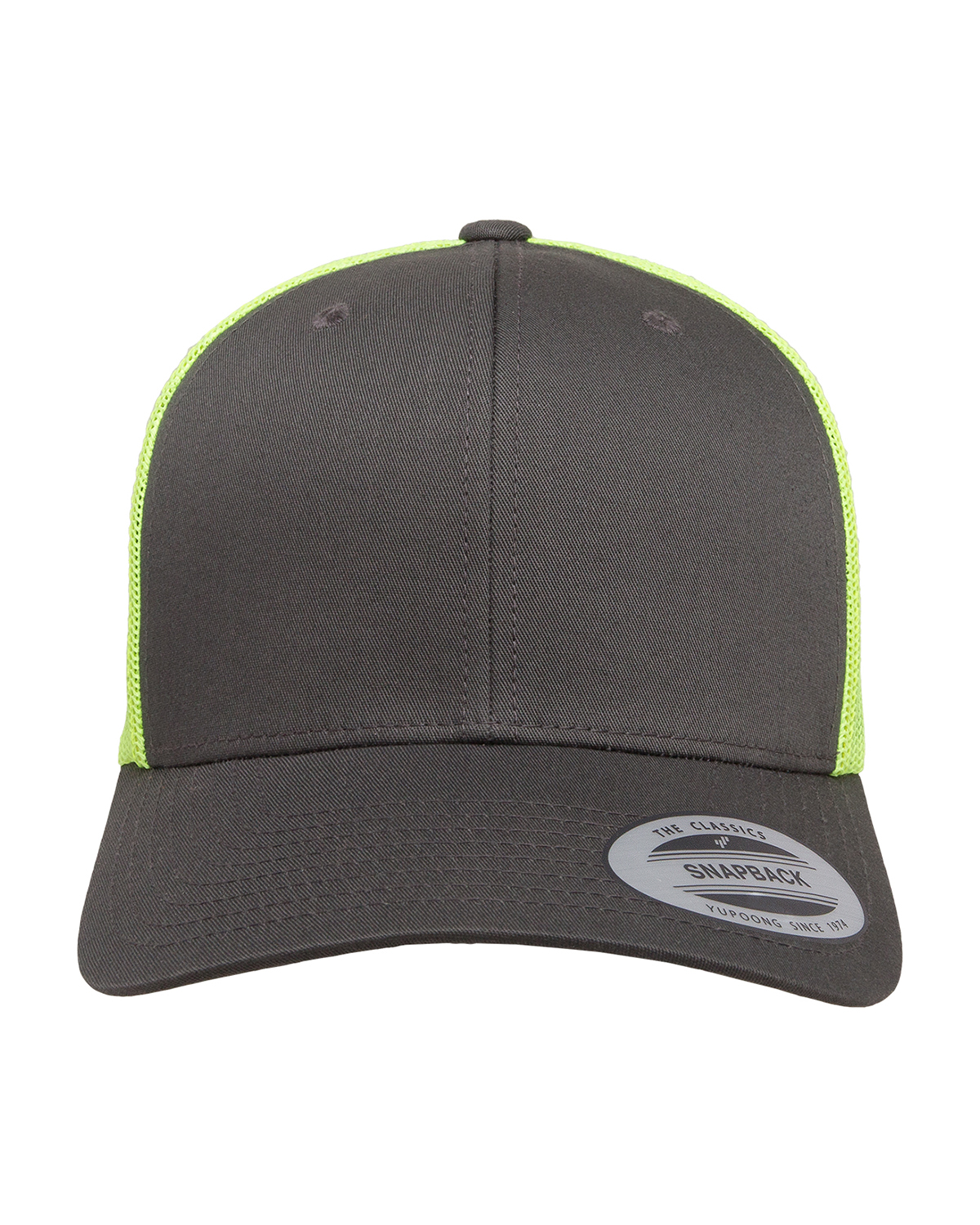 Yupoong 6606 Charcoal / Neon Green