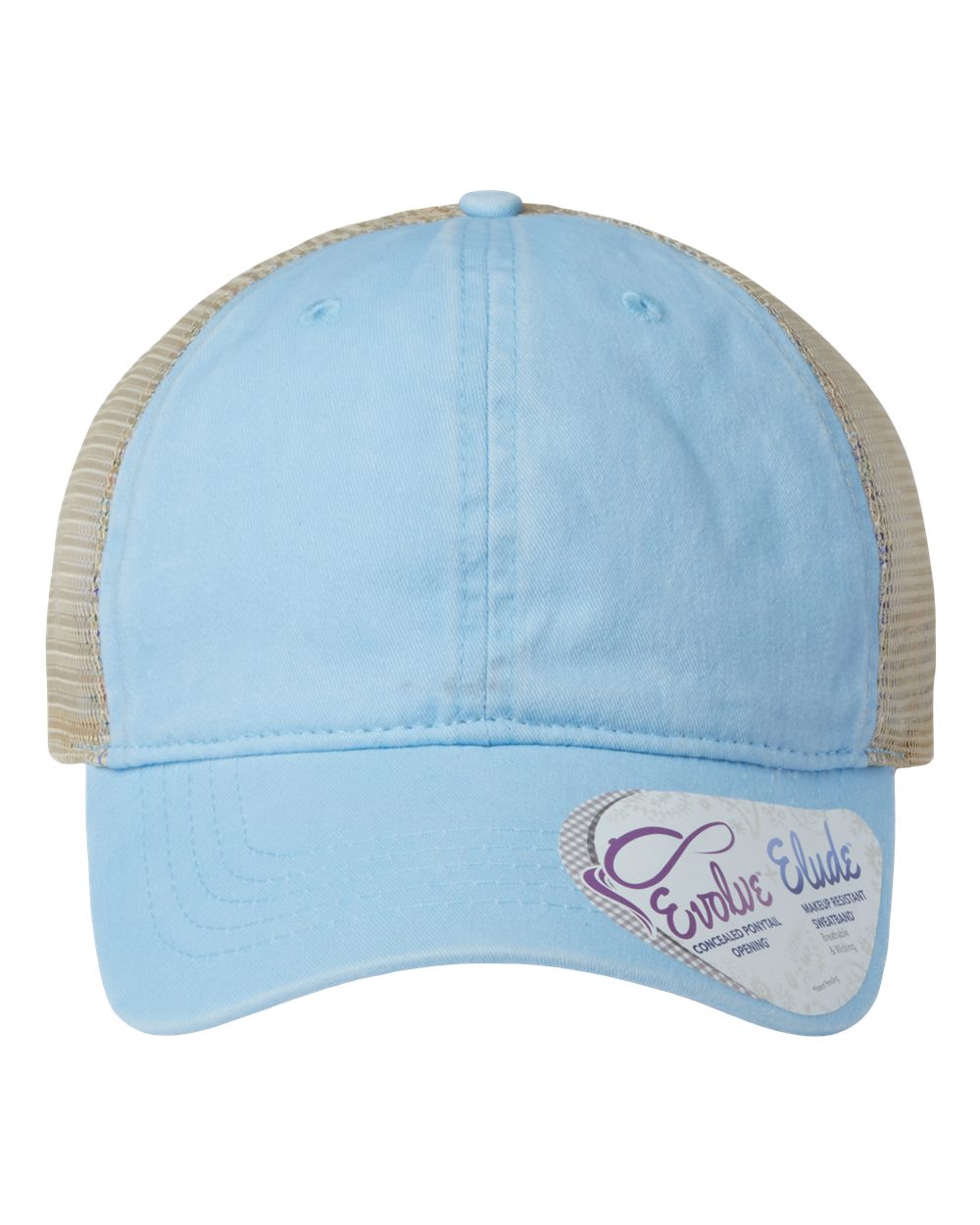 ☆HUMAN N CAT☆ Pound 3 Panel Washed Ball Cap Blue Ivory FFO Infinity Her Women's Washed Mesh Back Cap Tess Cashmere Blue