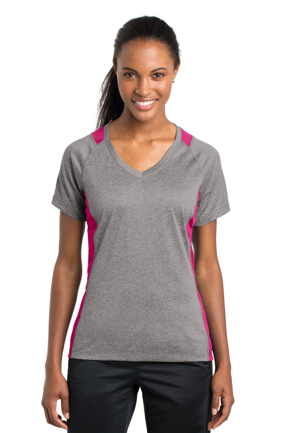 Sport-Tek LST361 Vintage Heather / Pink Raspby