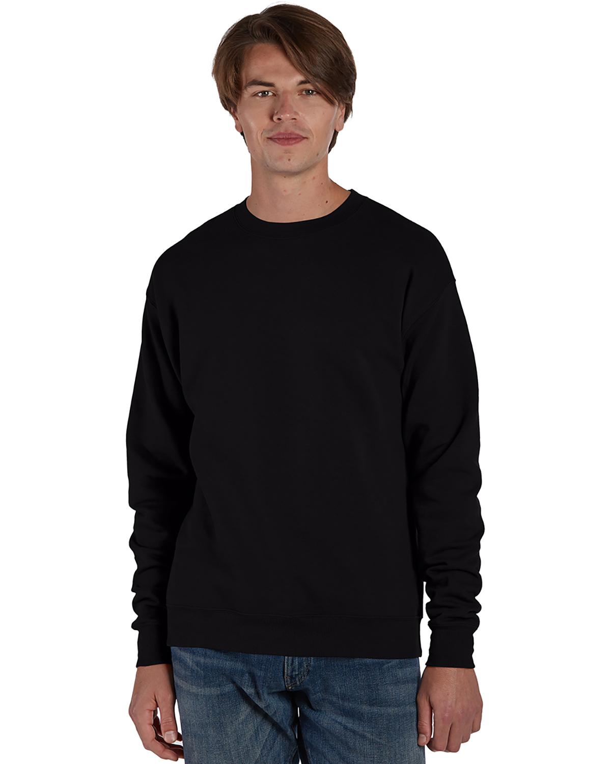 【人気商品】 Hanes Perfect Jiffy | Black Rs160 Sweatshirt Crewneck Fleece トップス