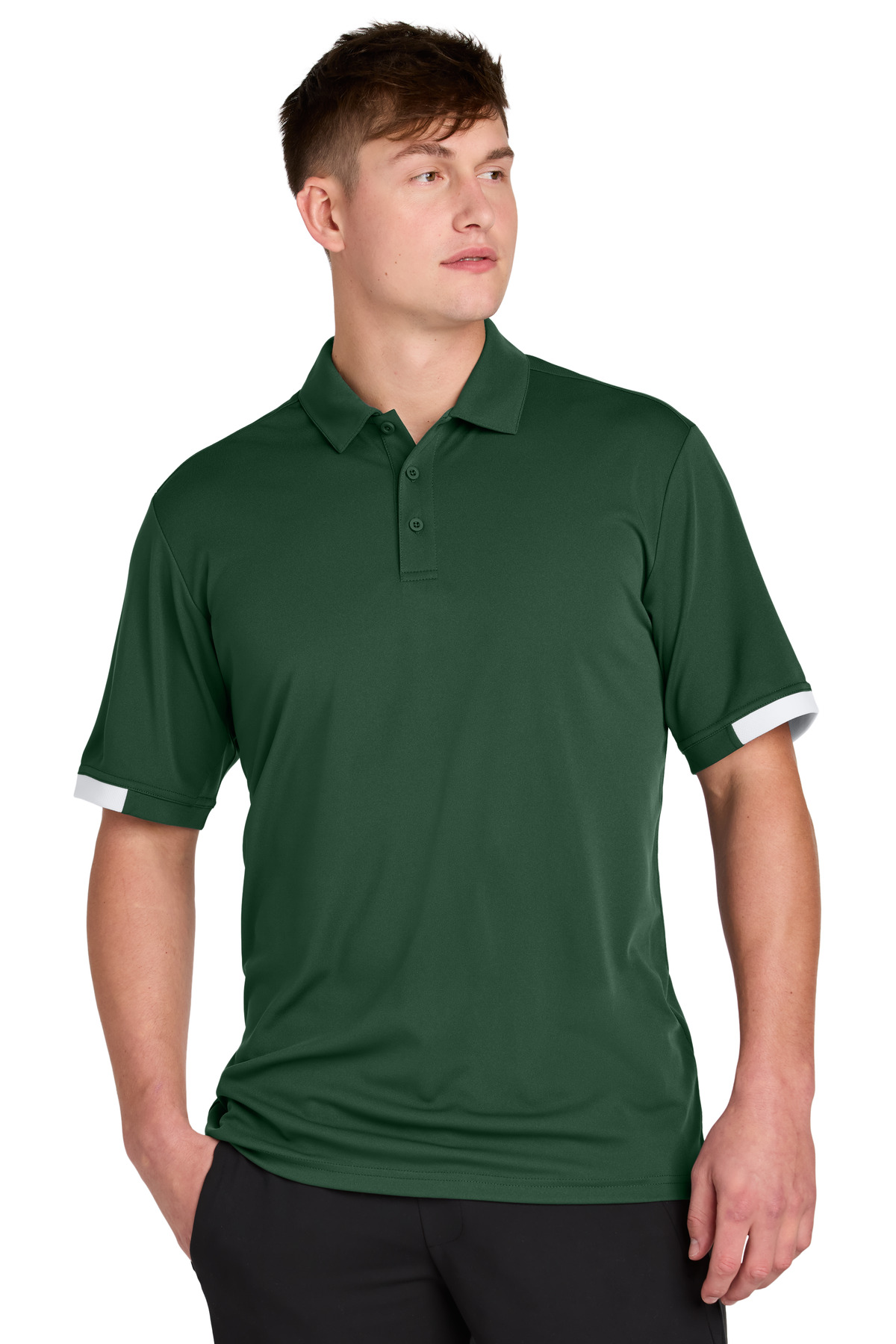 Sport-Tek ST444 Forest Green/ White