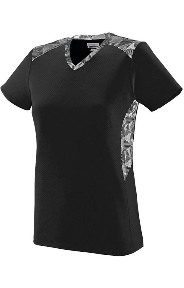 Augusta Sportswear 1361 Black / Black / White Print