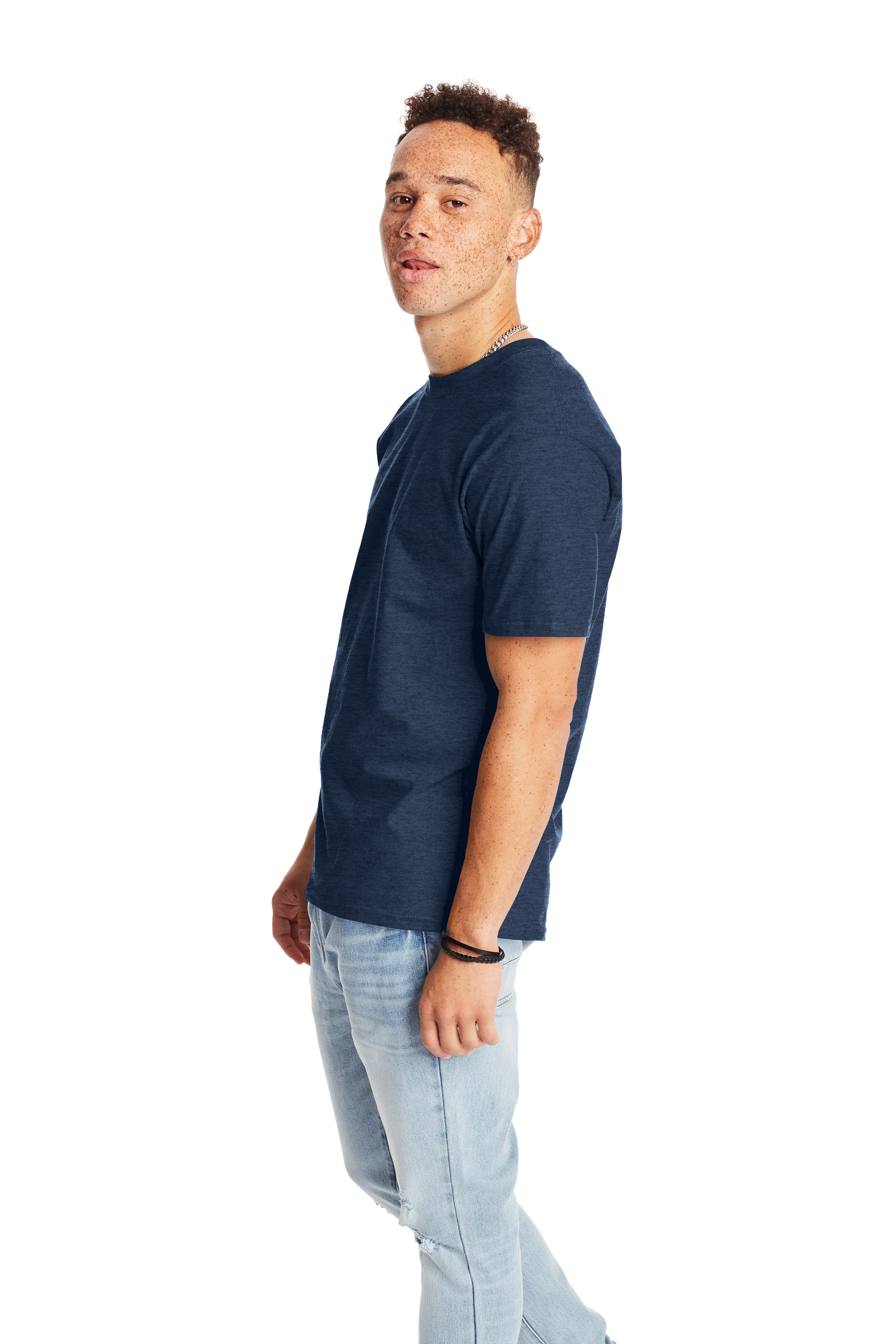 Hanes 5180 Heather Navy
