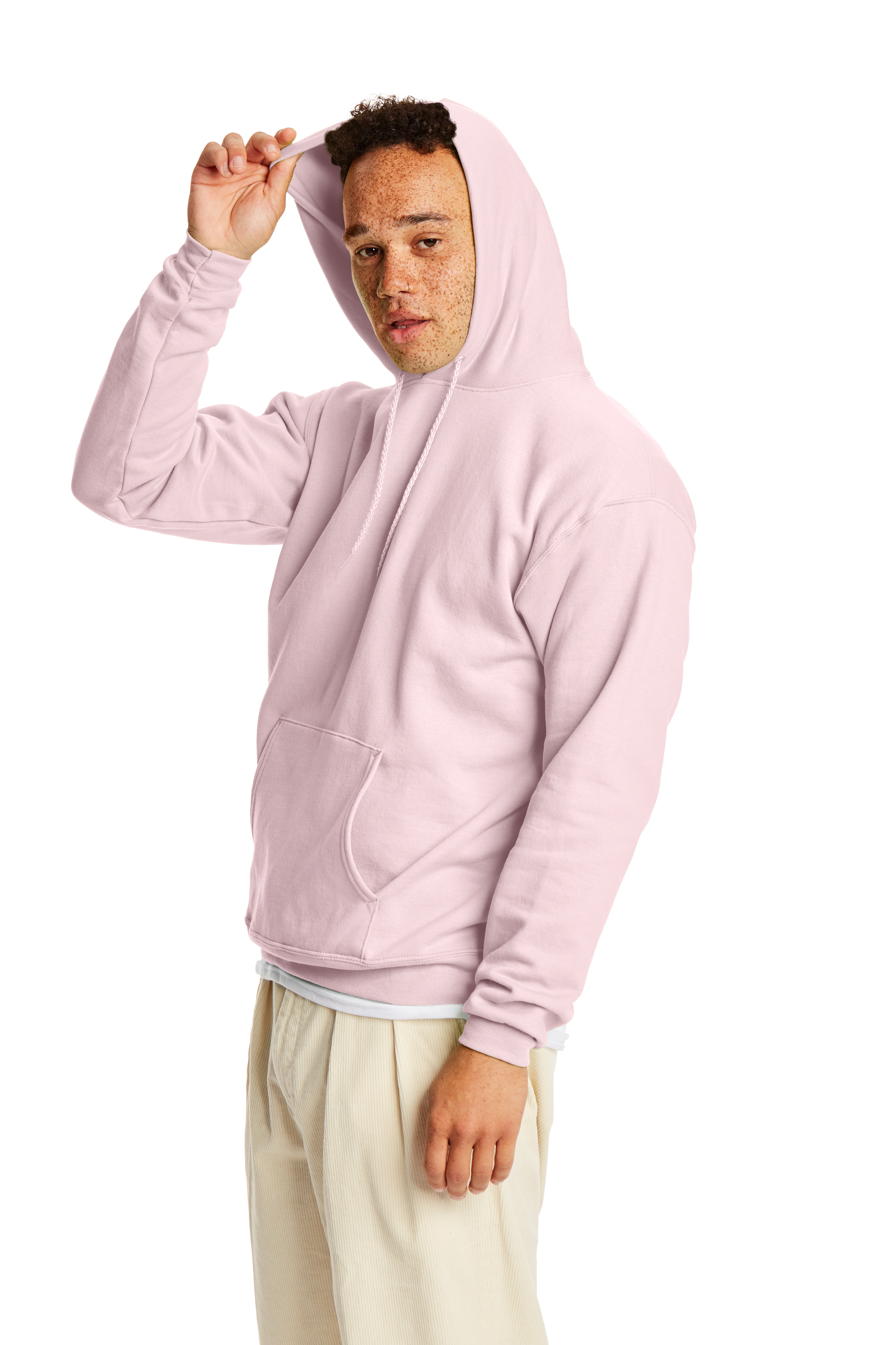 Hanes pale pink hoodie deals