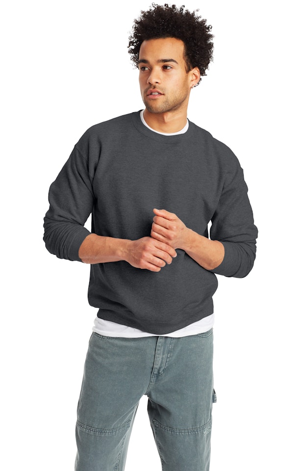 Hanes Unisex Ecosmart® 50/50 Crewneck Sweatshirt P1607 Charcoal