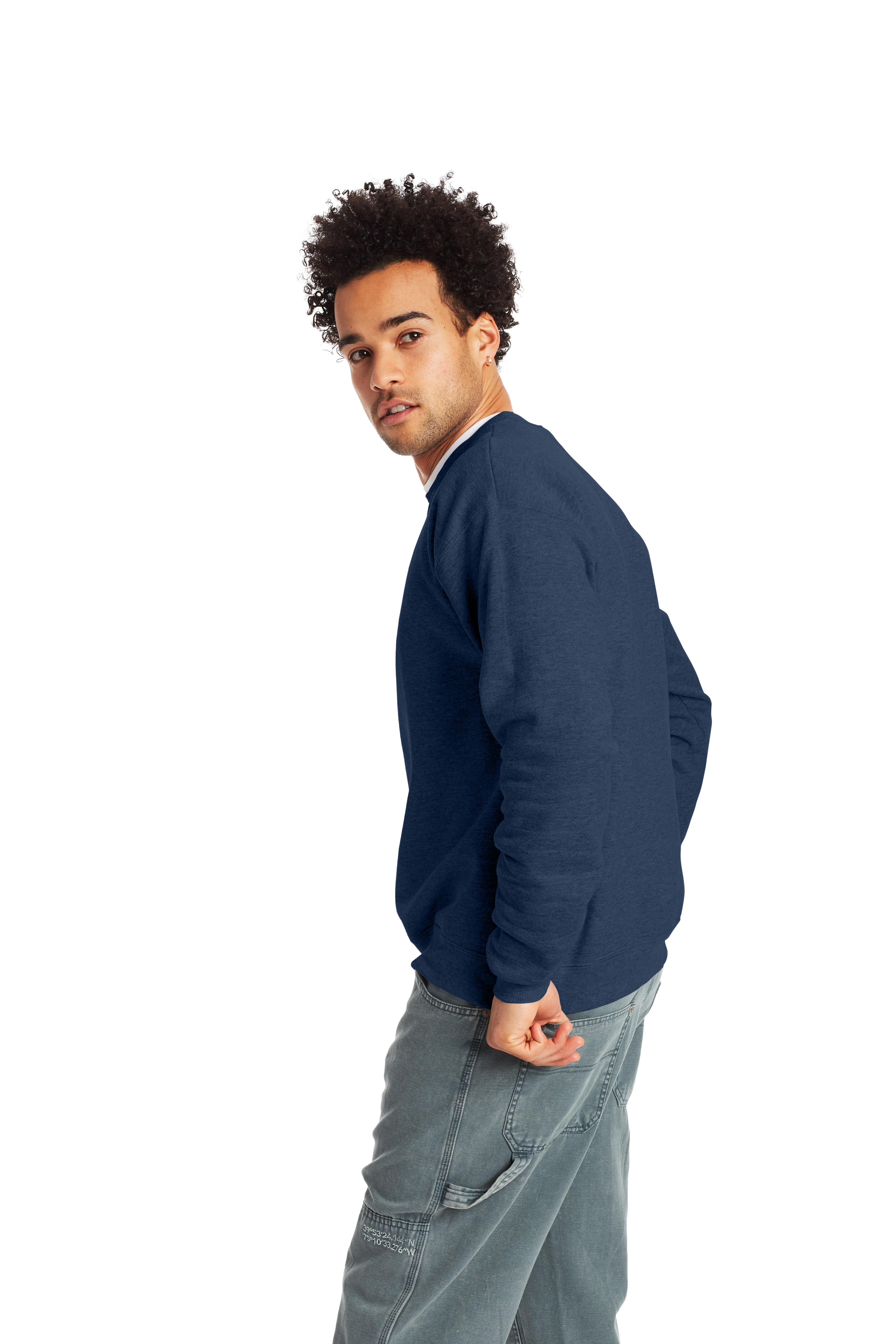 Hanes P1607 Heather Navy