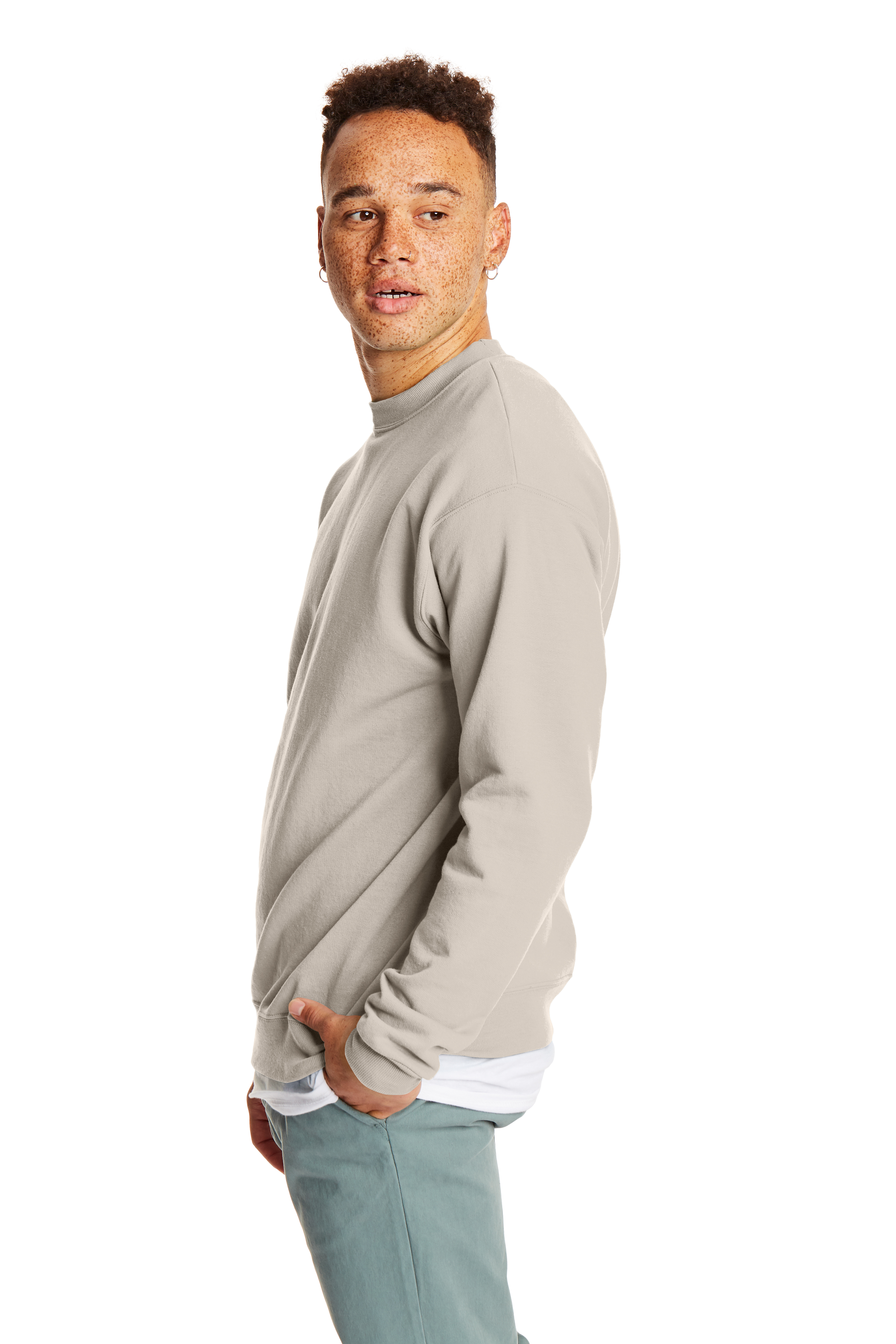 Hanes Unisex Ecosmart 50 50 Crewneck Sweatshirt P1607 Sand Jiffy