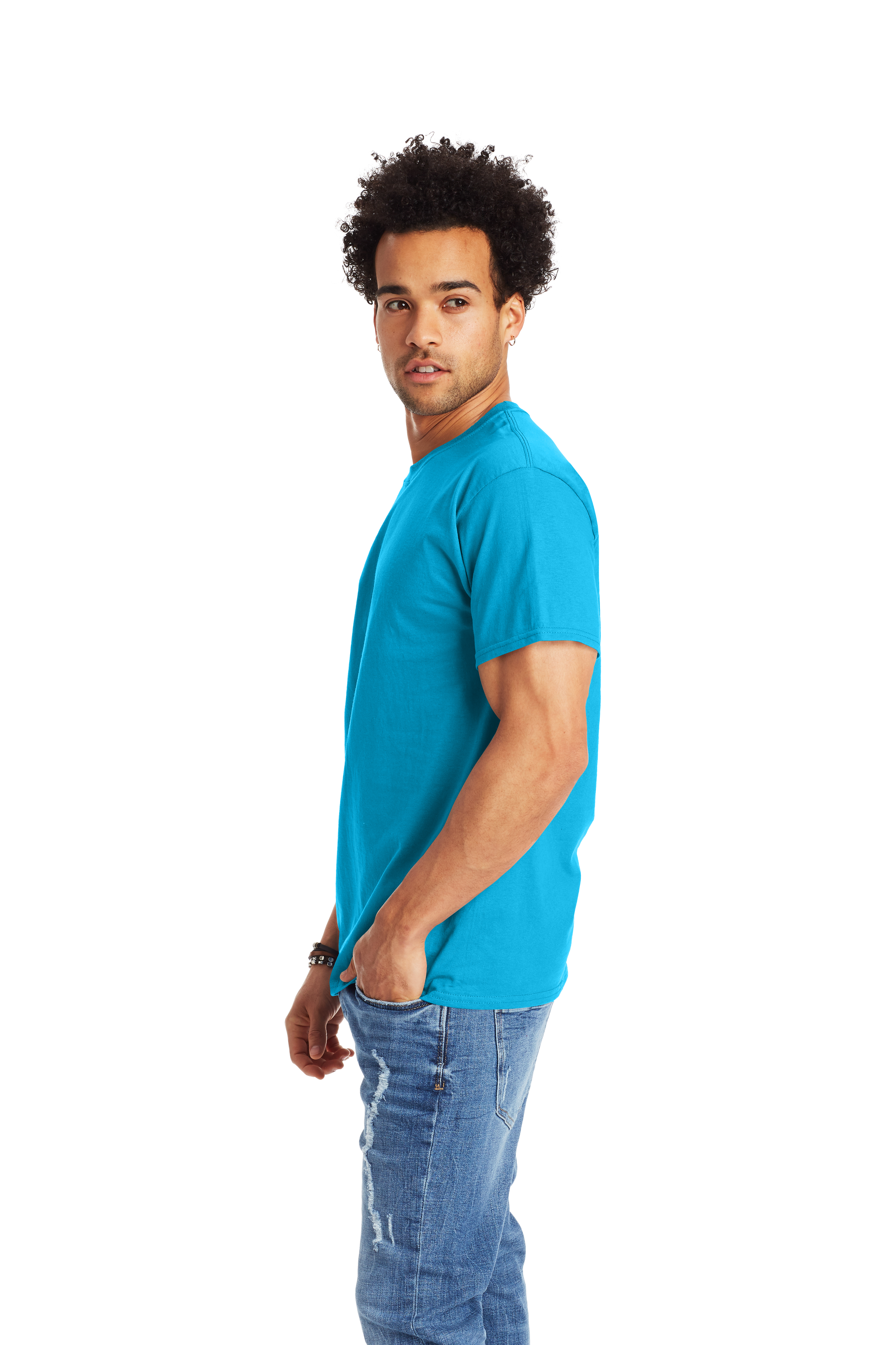 Hanes 5250T Aquatic Blue