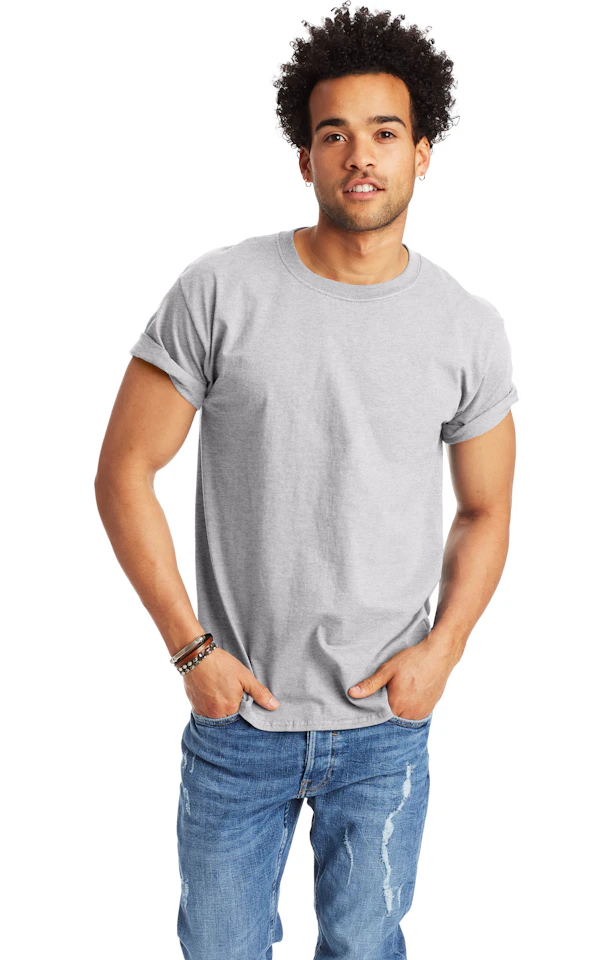 Hanes Men's Tagless 100% Cotton T-Shirt (4XL, Deep Red) - Preshrunk, Lay Flat Collar