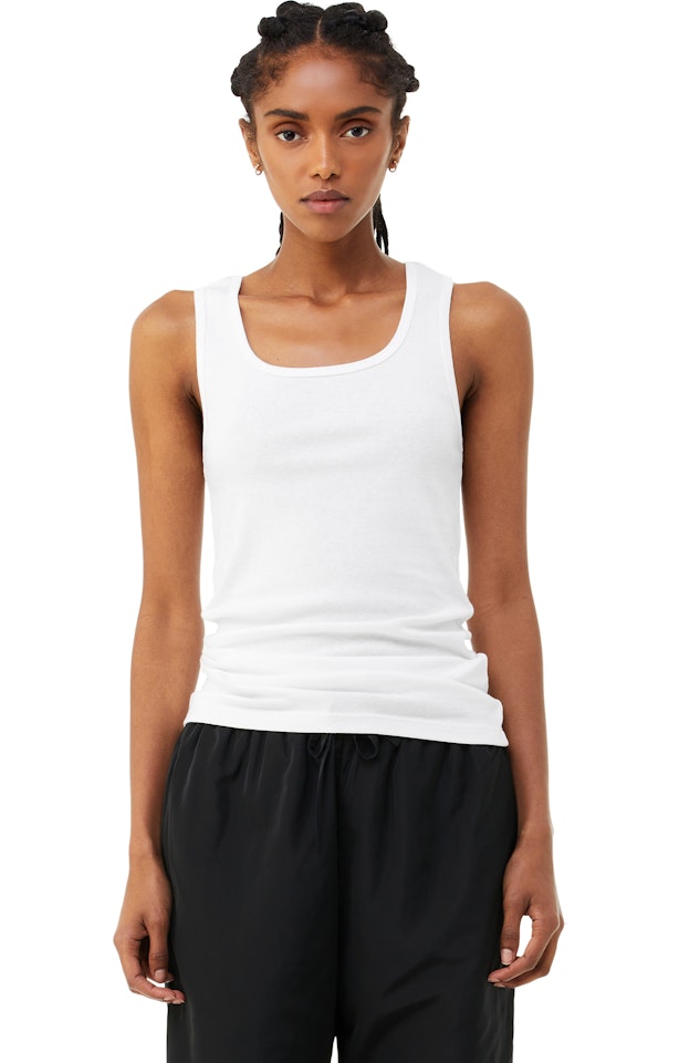 Bella Canvas Women's Micro Ribbed Tank 1081 Solid White Blend Jiffy