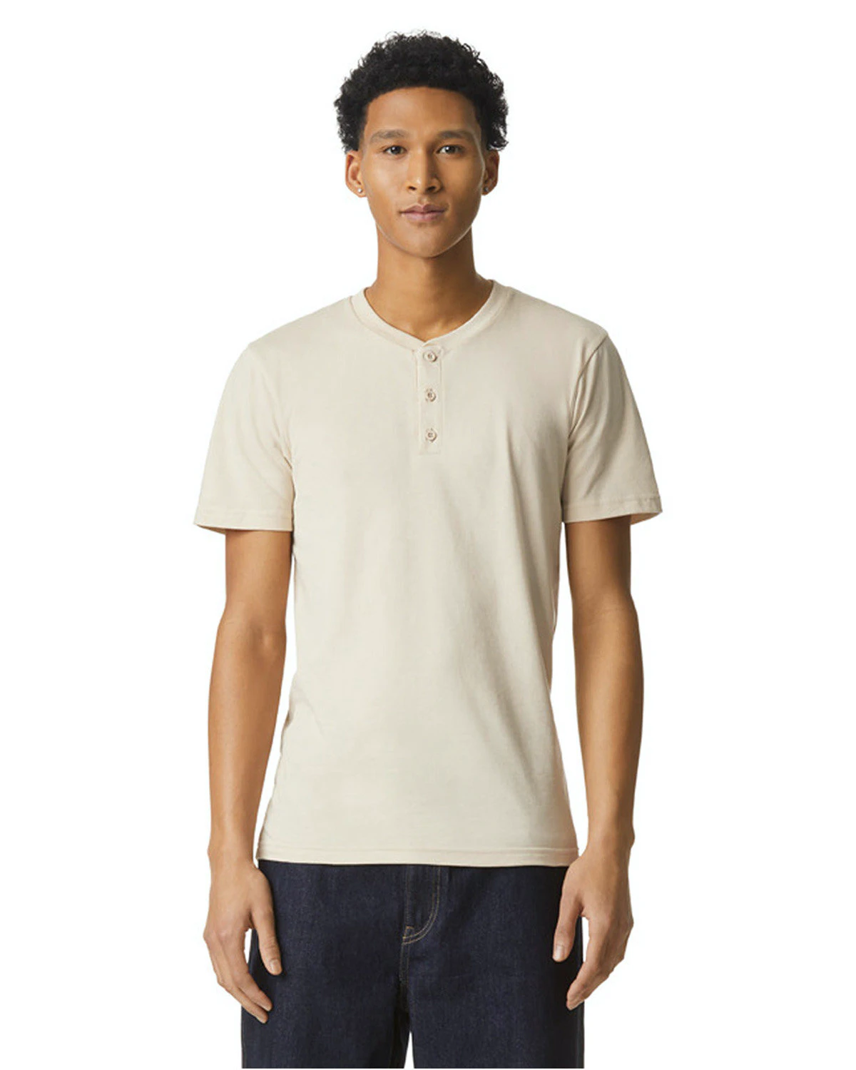 American Apparel Unisex Cvc Henley T Shirt 2004 Cvc Heather