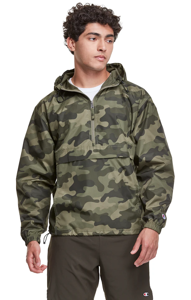 Camo Anorak Half Zip Camo Jacket Champion Unisex Packable Anorak