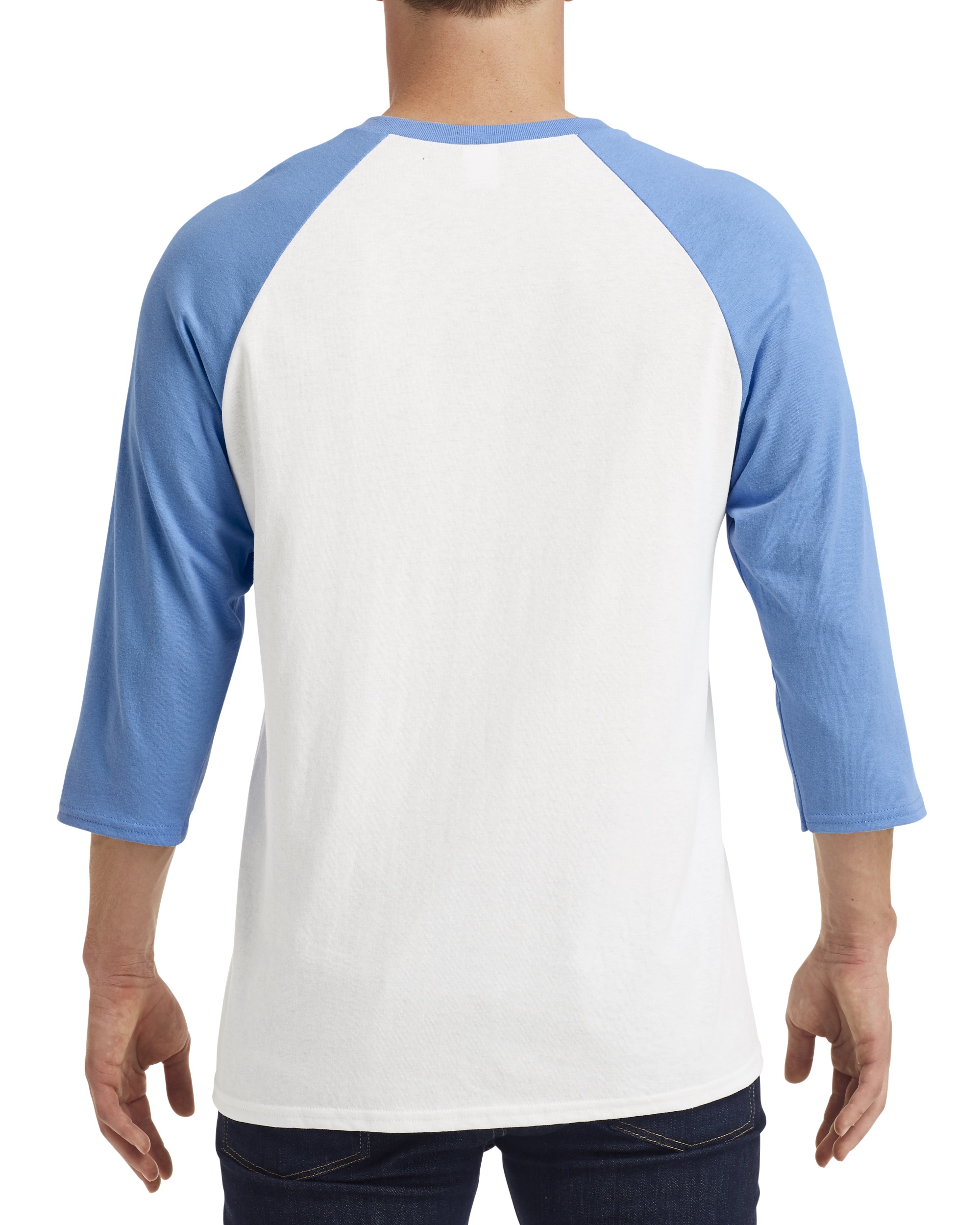 Gildan G570 White / Carolina Blue