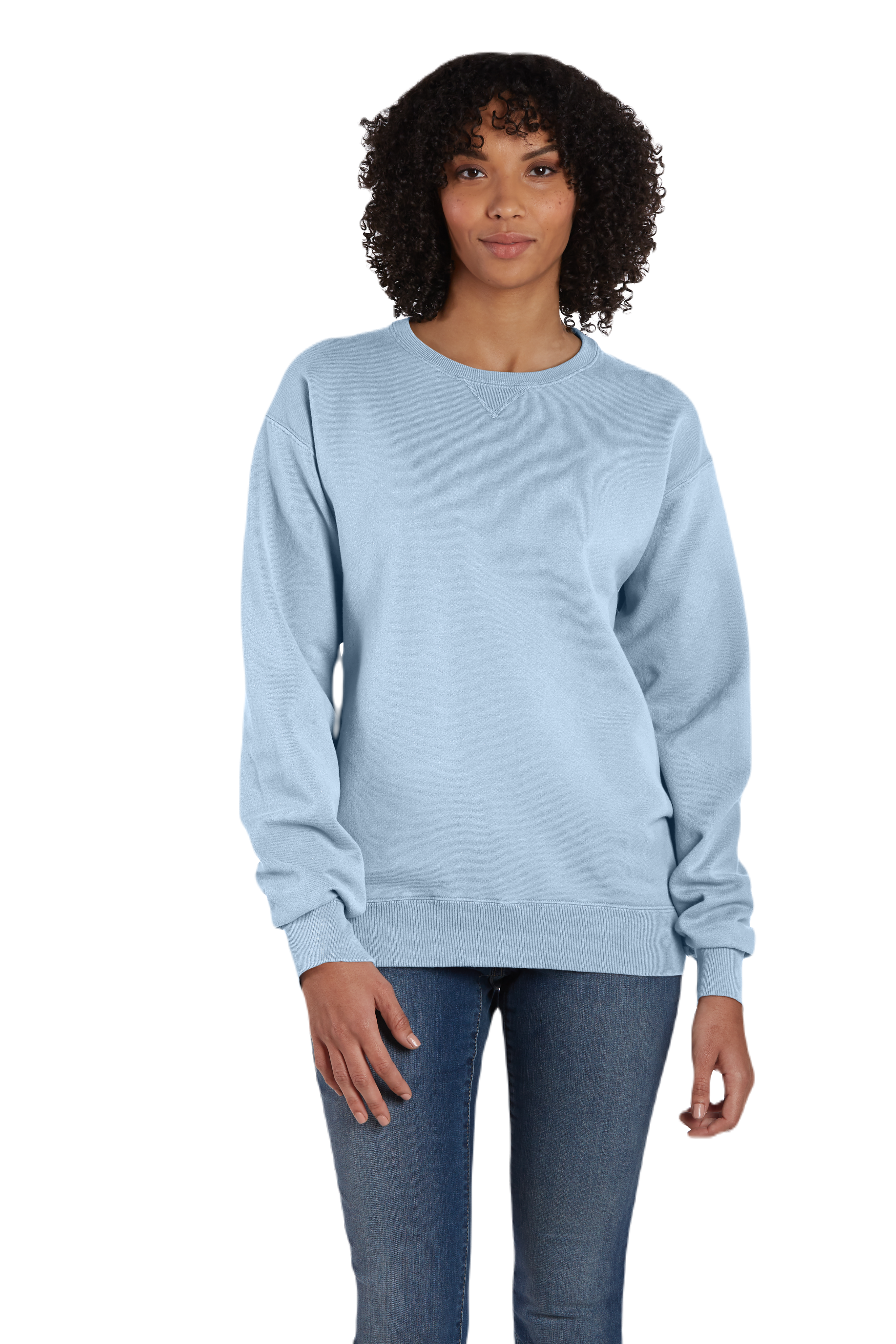 Comfort Wash By Hanes Unisex 80 20 Crew Sweatshirt Gdh400 Soothing Blue Jiffy