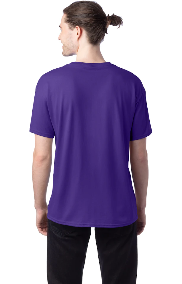 Hanes EcoSmart Short Sleeve T-Shirt - Purple, Size 4XL, Classic Cotton Blend Tee