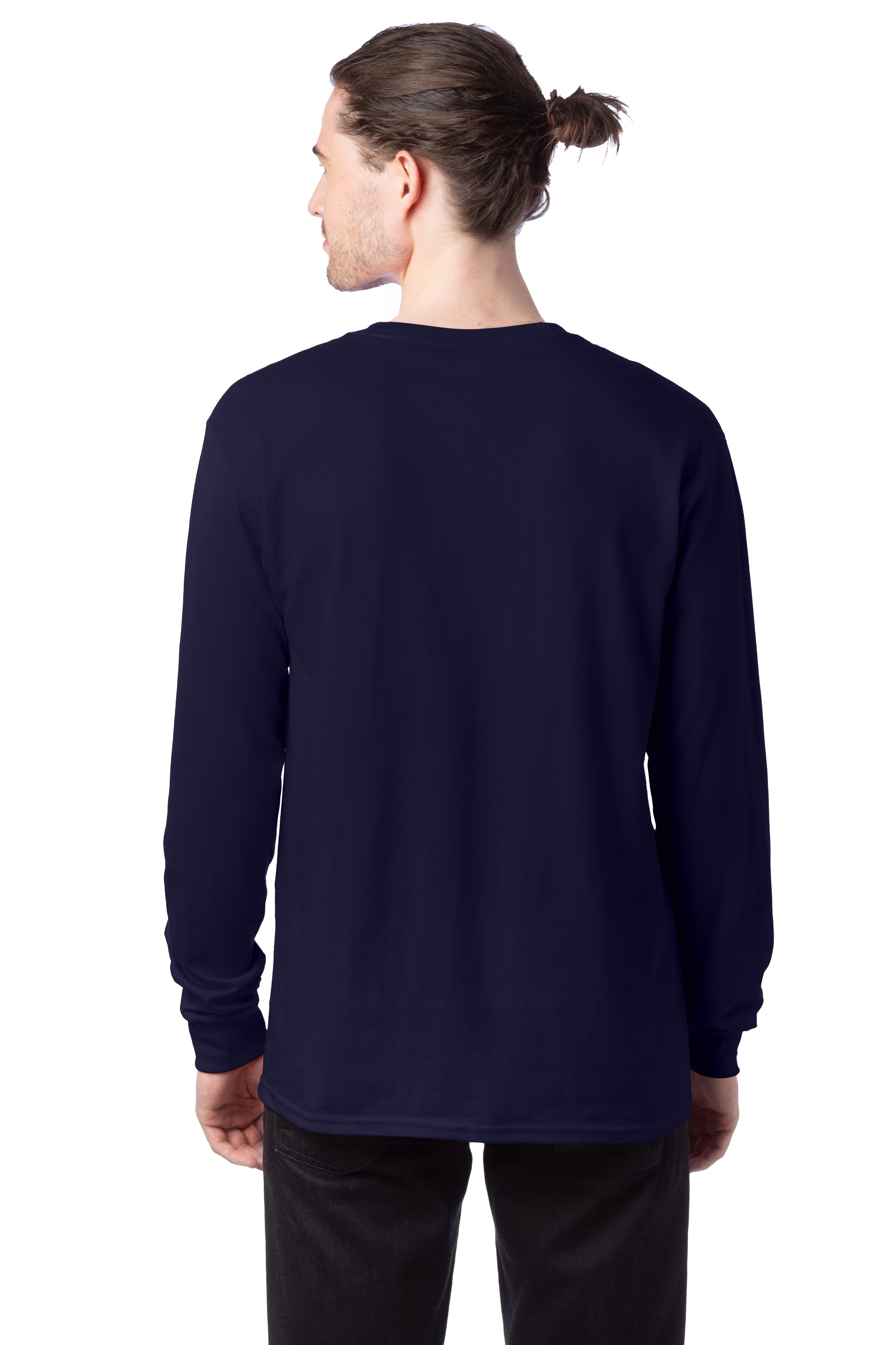 Hanes Essential T Long Sleeve Tee 5286 Athletic Navy | Jiffy