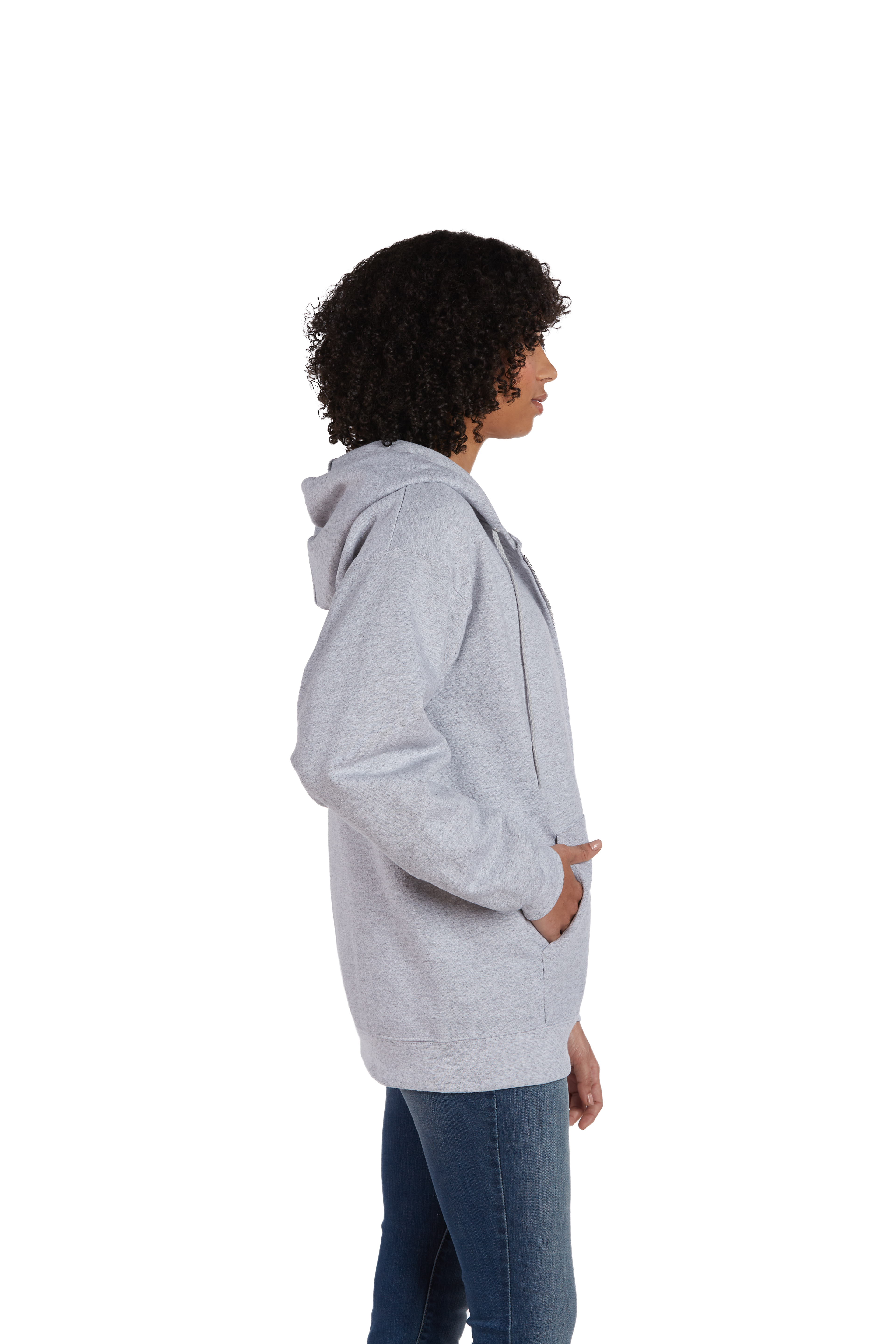 Hanes Ultimate Cotton 90 10 Full Zip Hoodie F280 Light Steel Jiffy