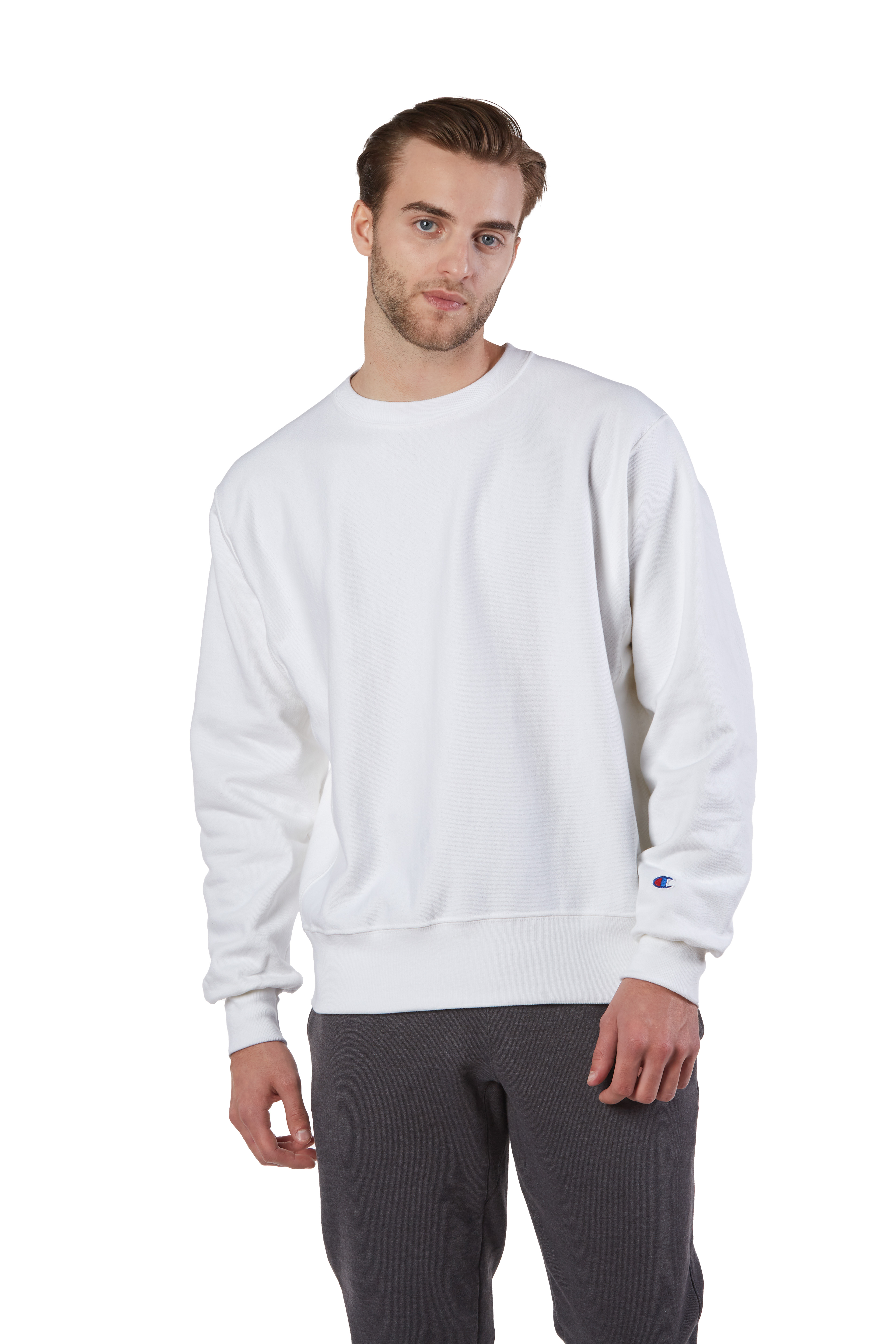 White champion reverse weave crewneck sale