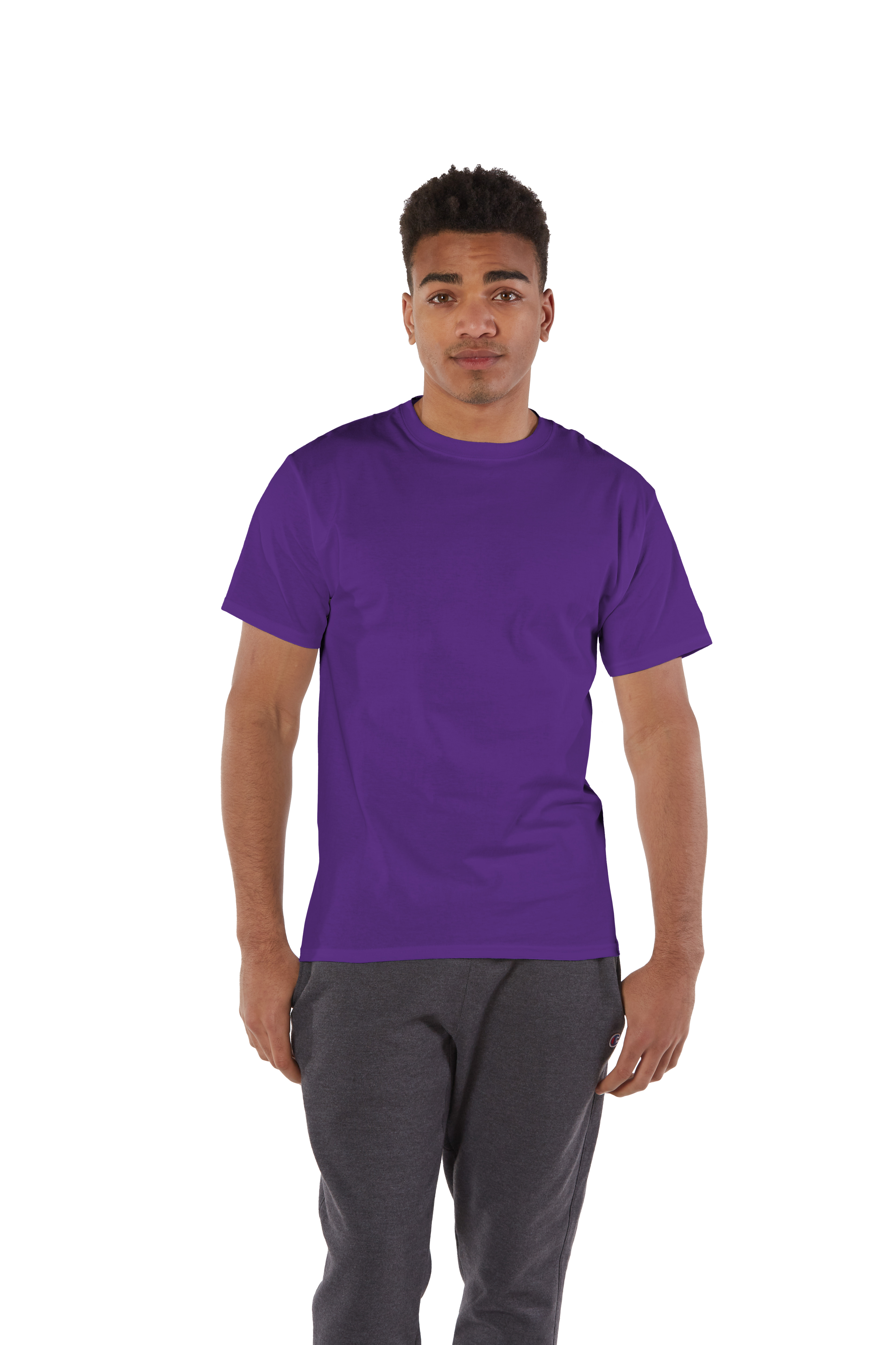 Champion Unisex Short Sleeve T Shirt T525 C Purple Jiffy