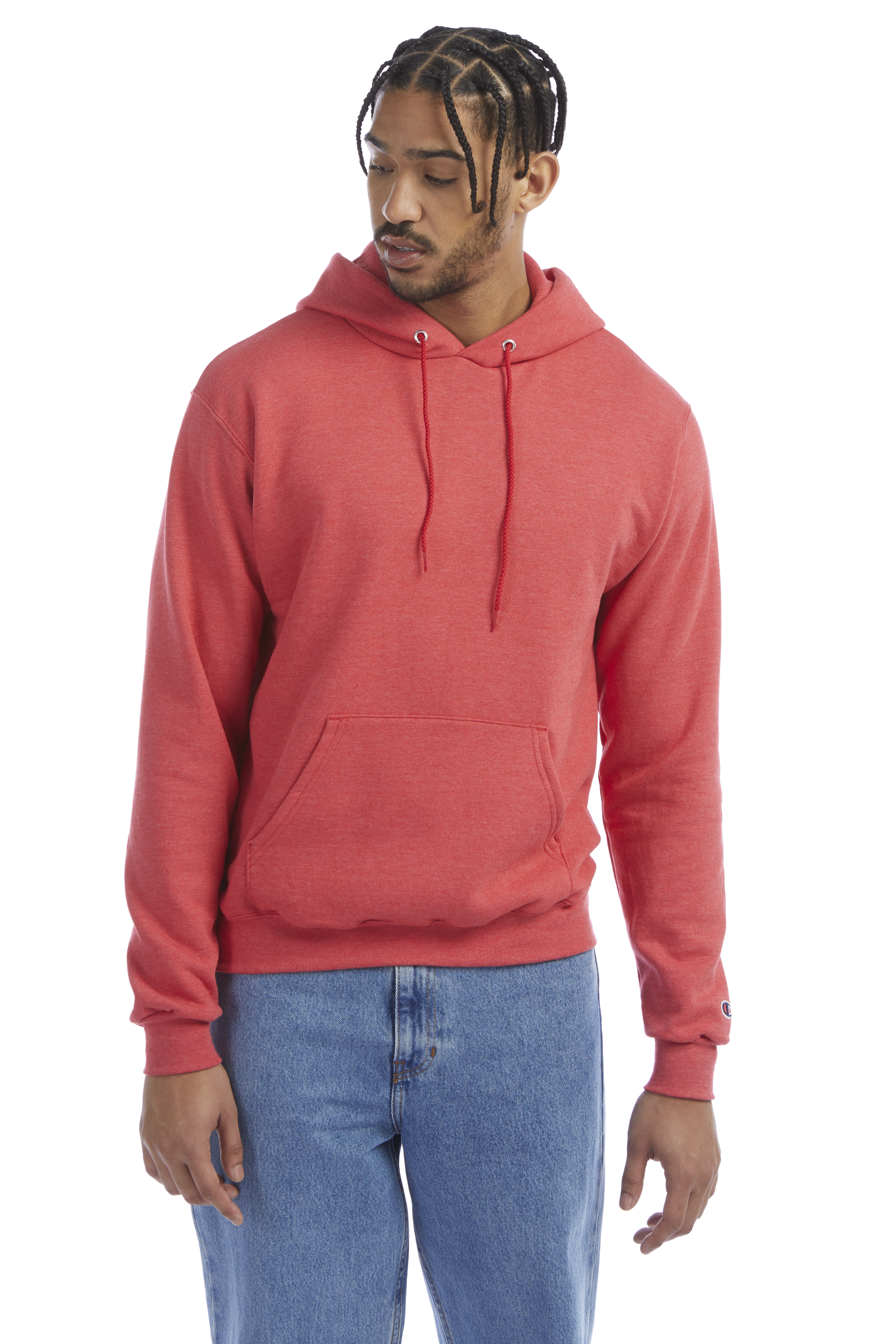 Champion Unisex Double Dry Eco Pullover Hoodie S700 Scarlet Heather Jiffy