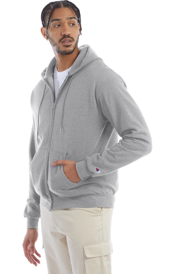 Champion Unisex Double Dry Eco® Full Zip Hoodie S800 Light Steel