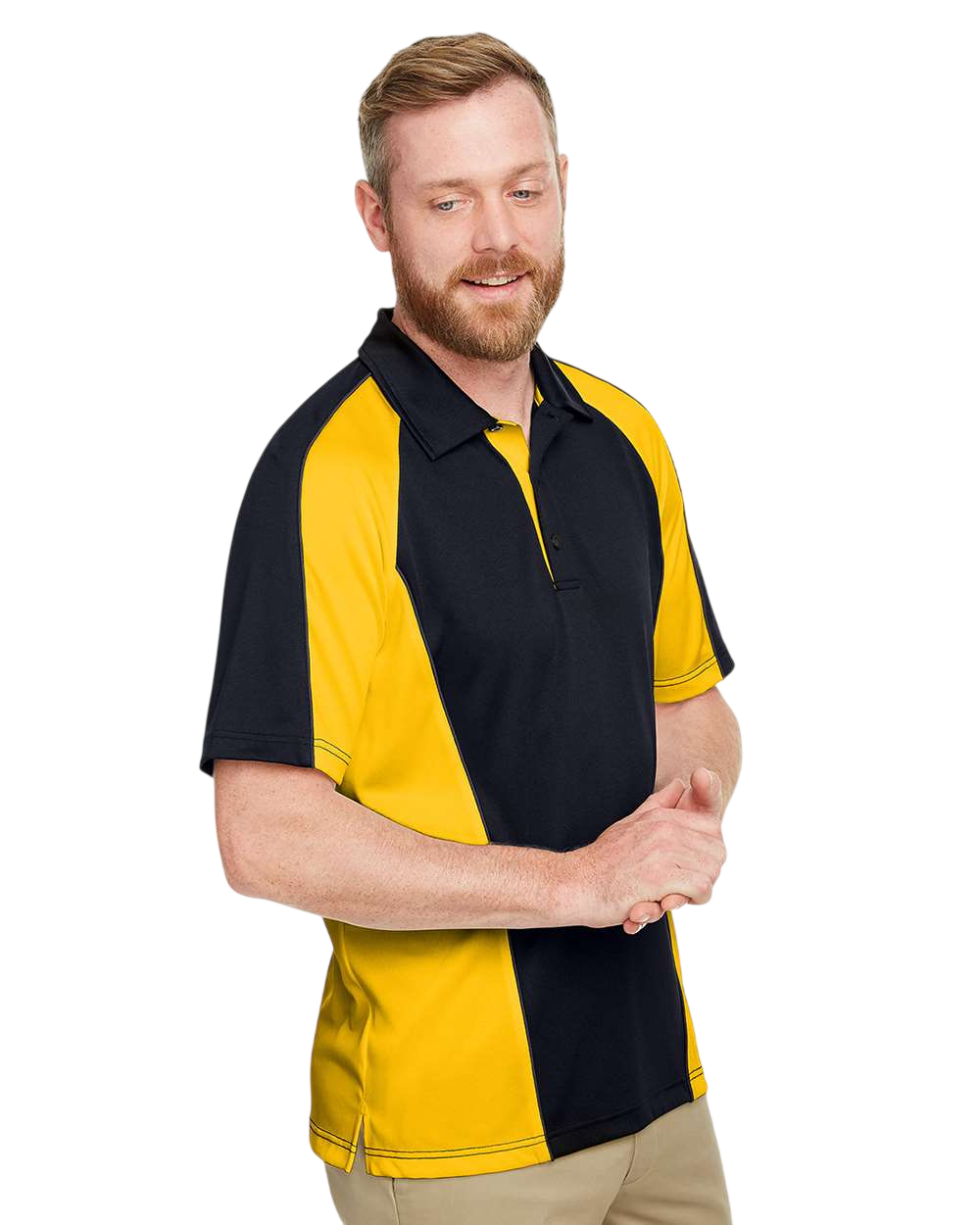 Harriton M385 Black / S Yellow / Dark Ch