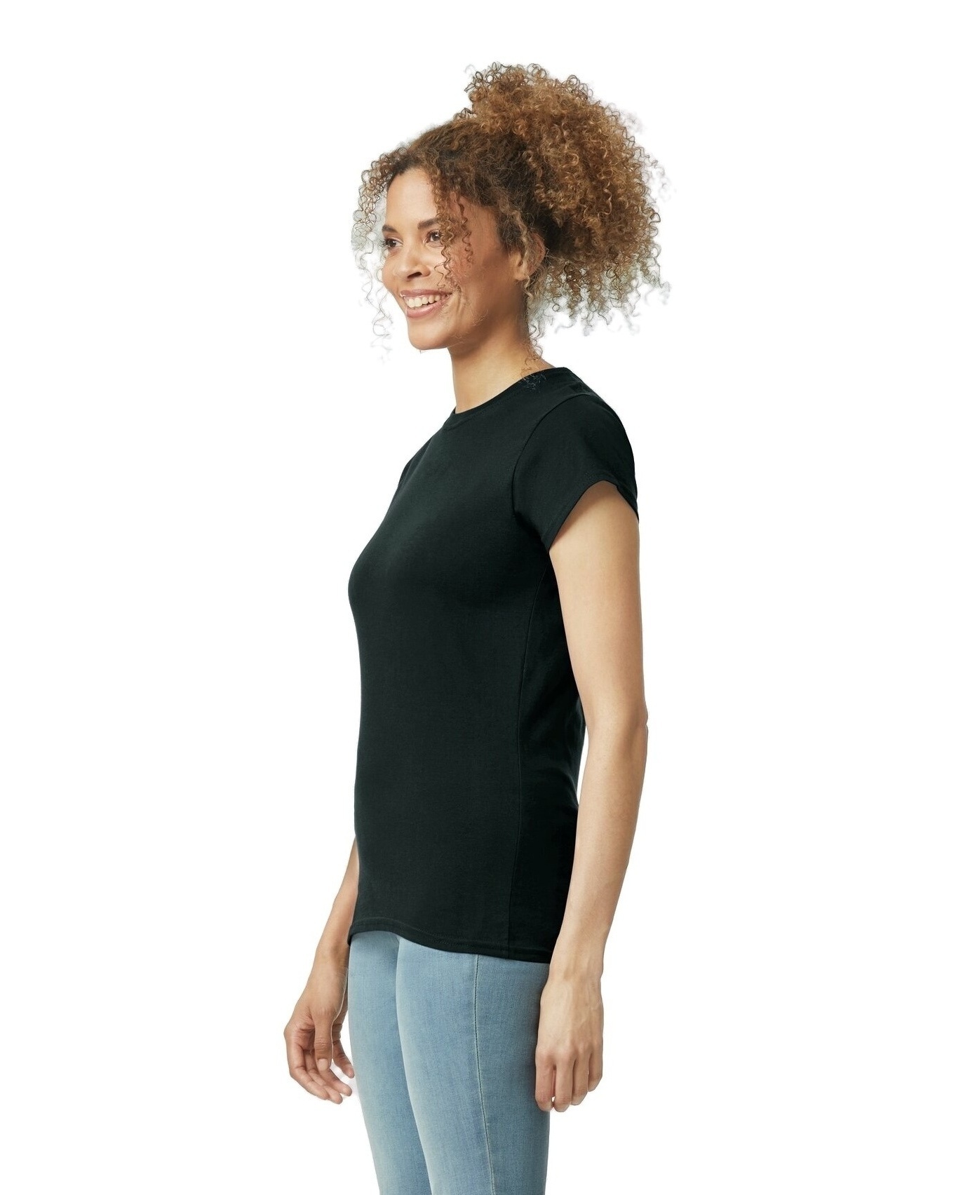 Gildan Women's Softstyle® Fitted T Shirt G640 L Black | Jiffy