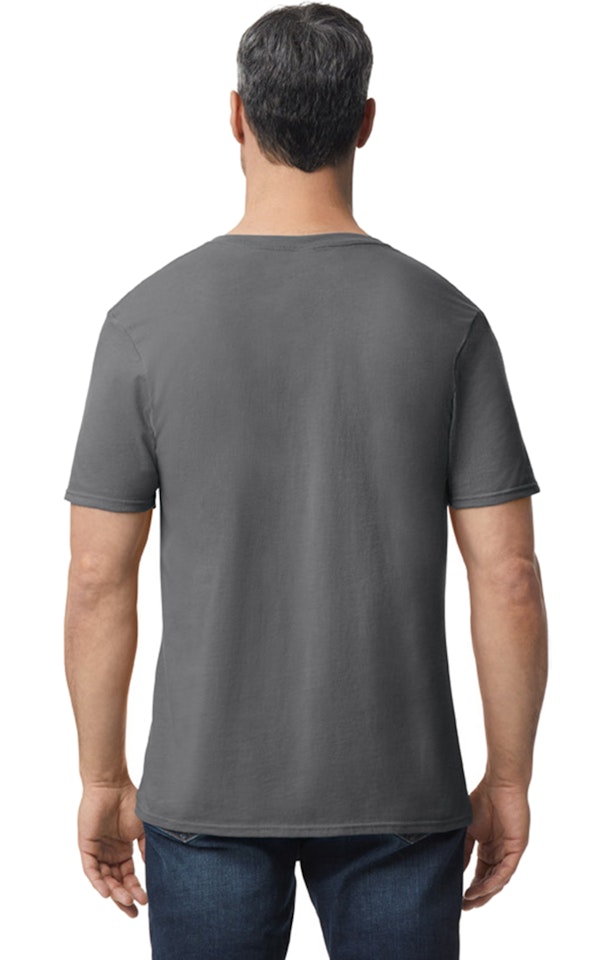 Gildan Unisex Softstyle® V Neck T Shirt G64 V Charcoal | Jiffy