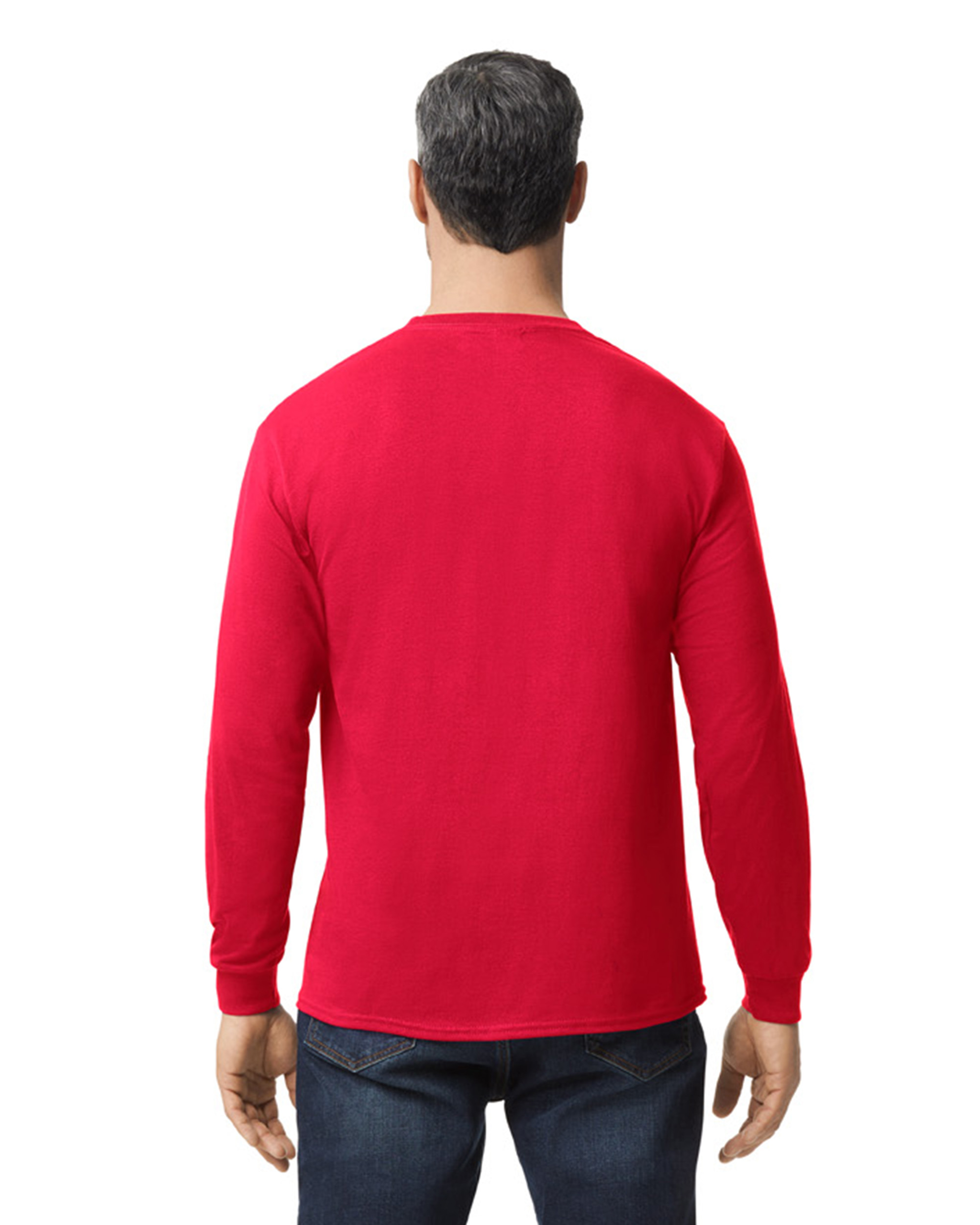 Gildan Unisex Heavy Cotton™ Long Sleeve T Shirt G540 Red | Jiffy