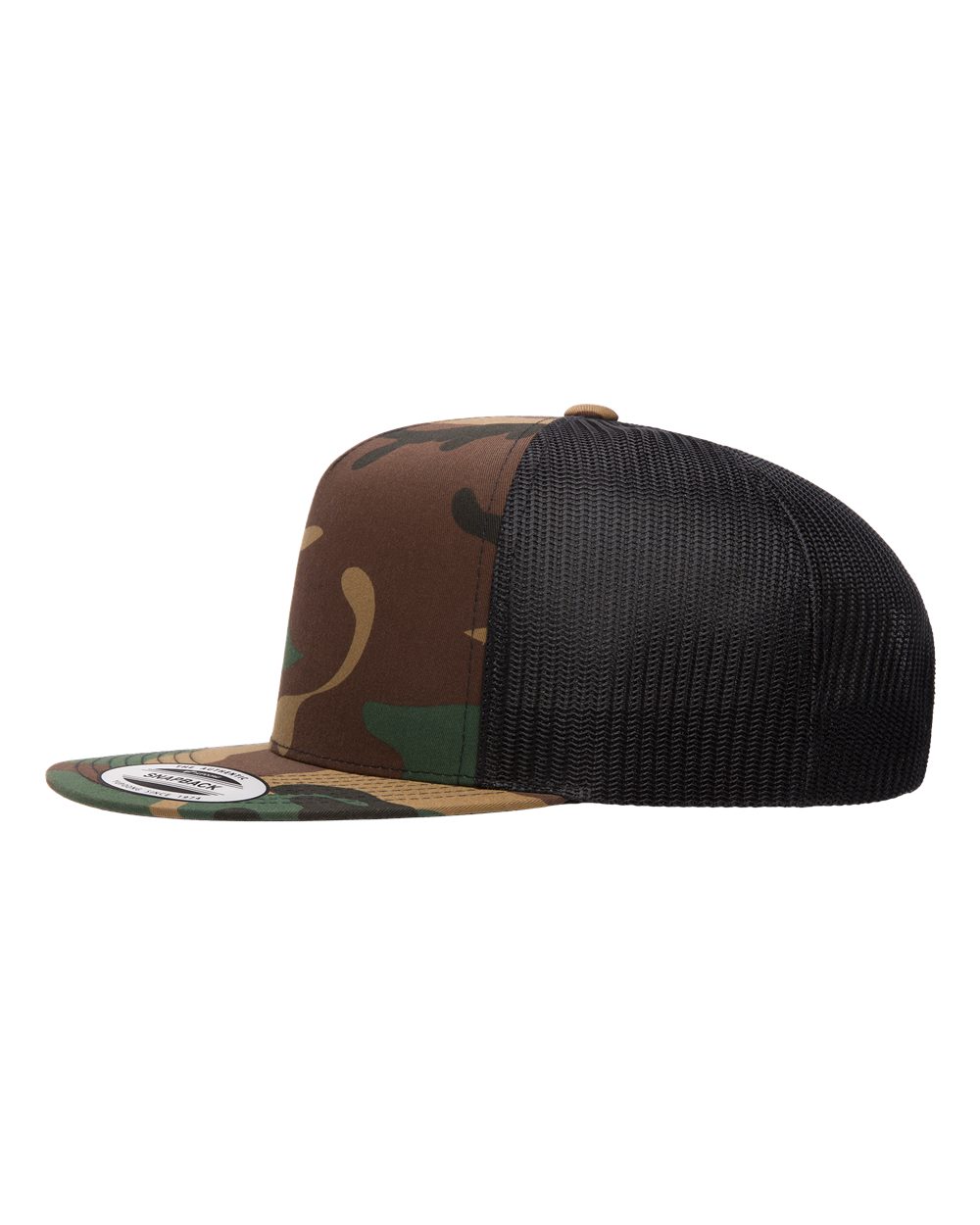 Yupoong 6006 Green Camo/ Black
