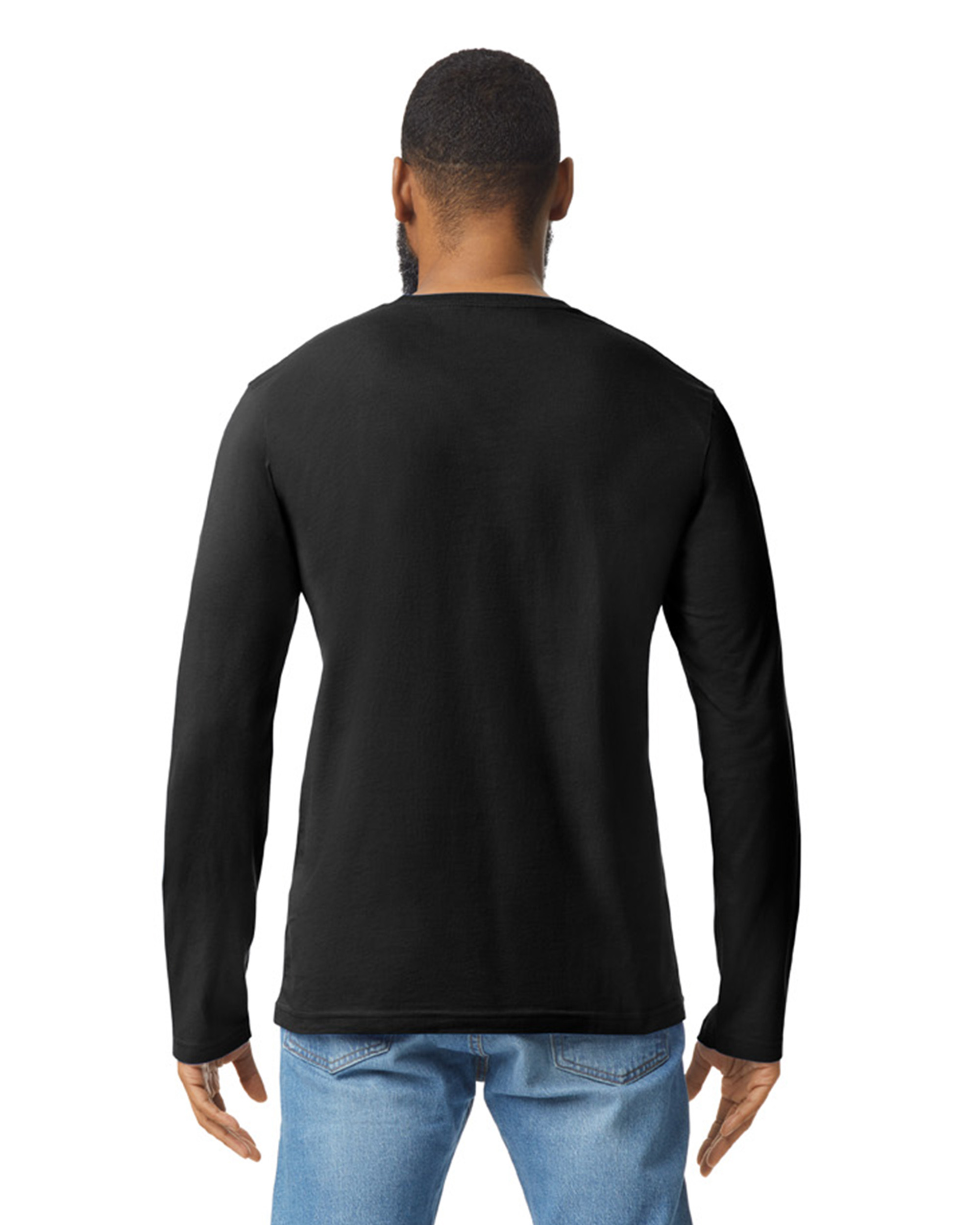 Gildan Unisex Softstyle® Long Sleeve T Shirt G644 Black | Jiffy