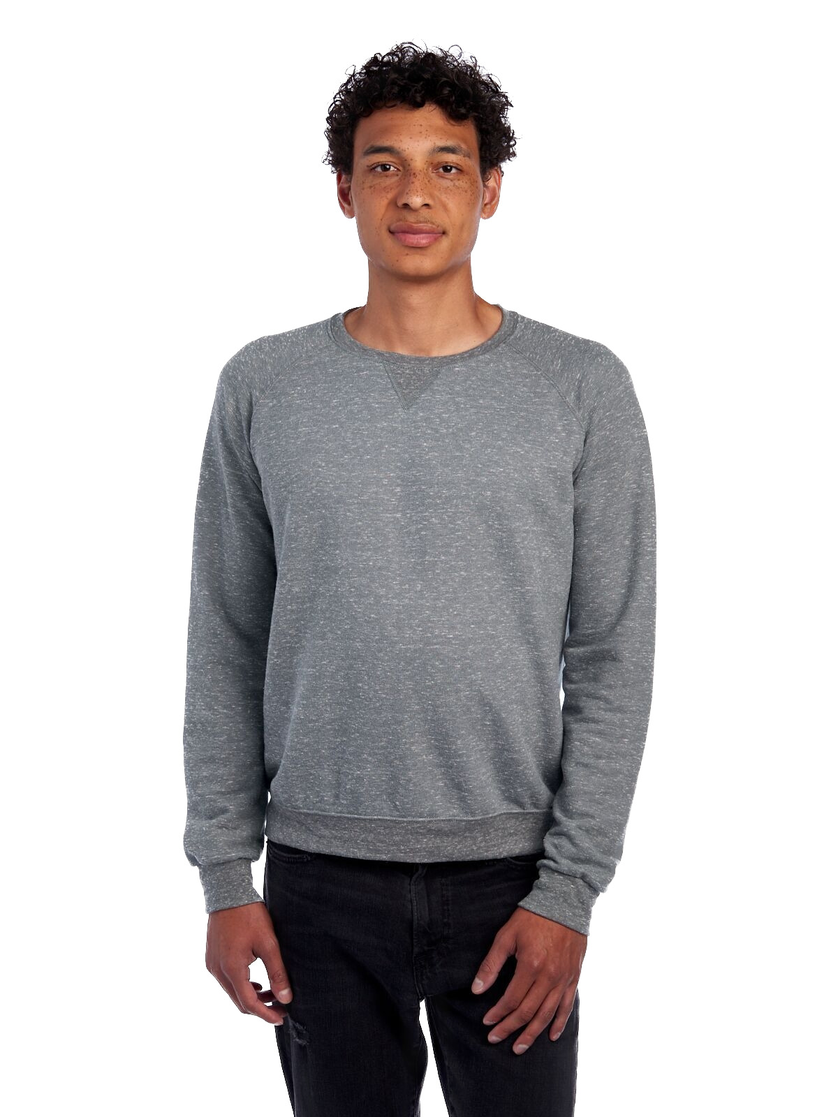 Jerzees Unisex Snow Heather French Terry Crewneck Sweatshirt 91 Mr Charcoal Jiffy