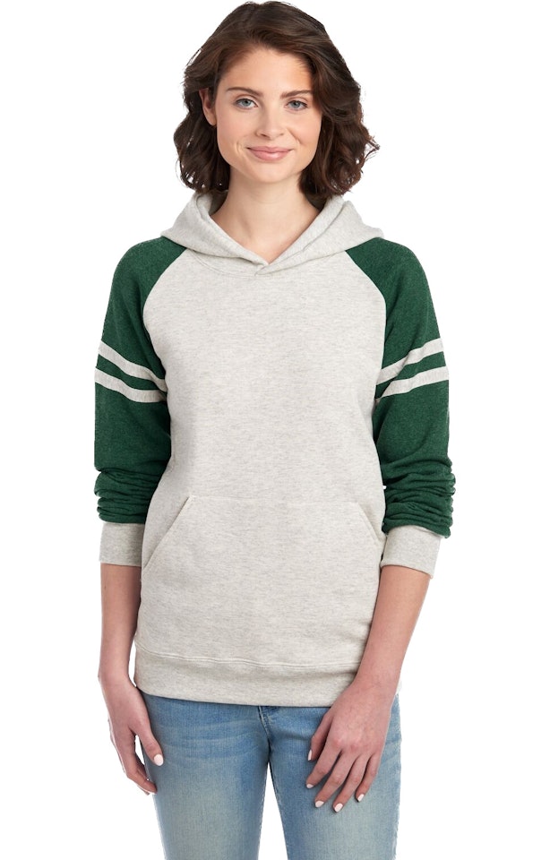 Jerzees 97CR Oatmeal Heather/ Forest Green Heather
