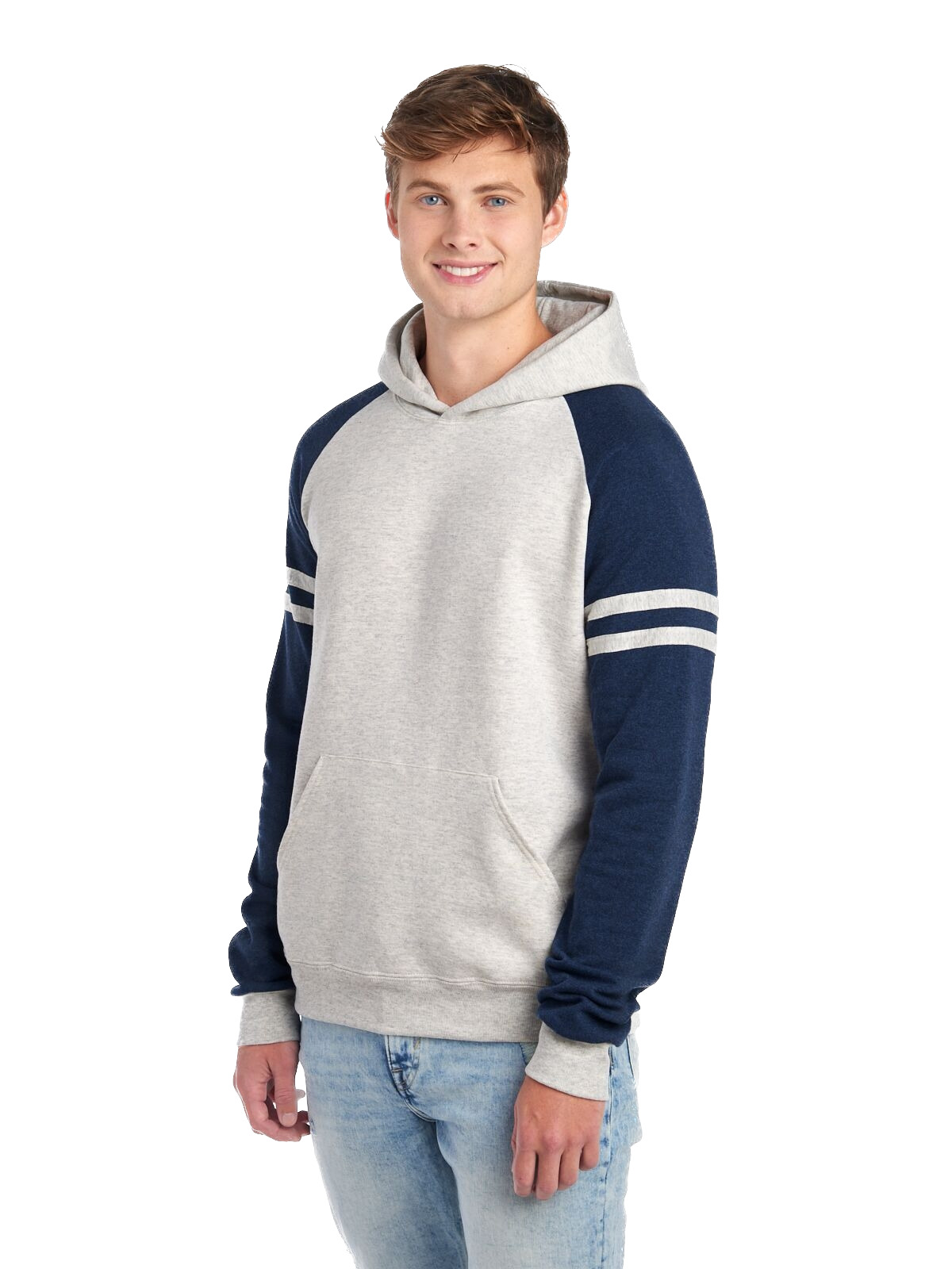 Jerzees 97CR Oatmeal Heather/ Indigo Heather