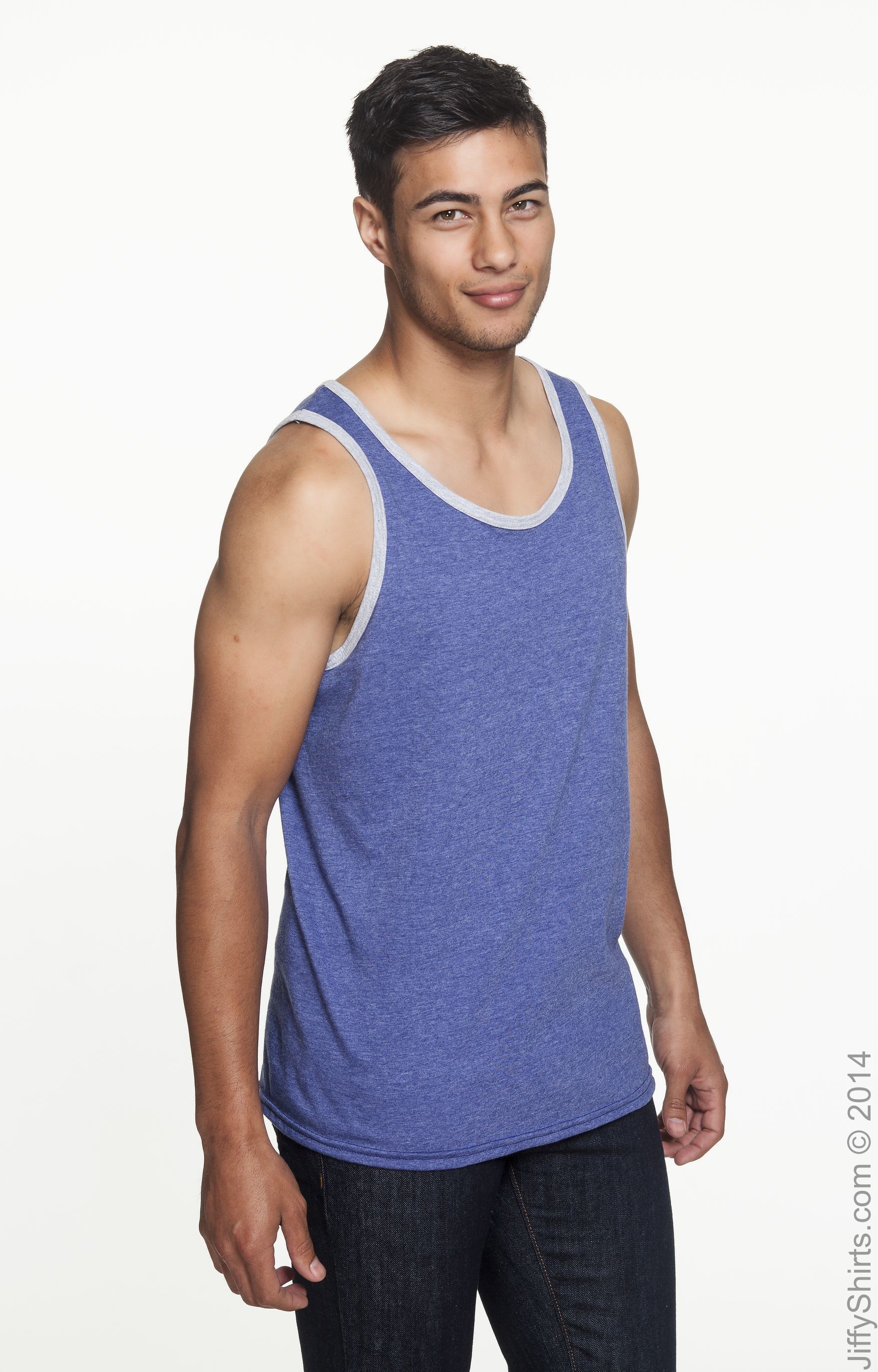 Anvil 986 Heather Blue / Heather Gray