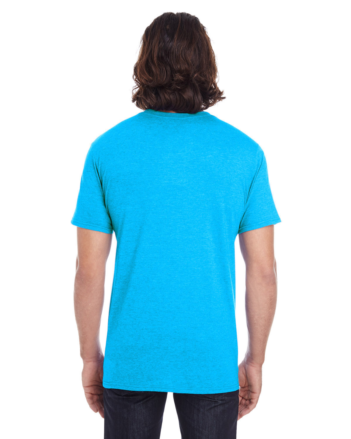 Gildan 980 Heather Caribbean Blue