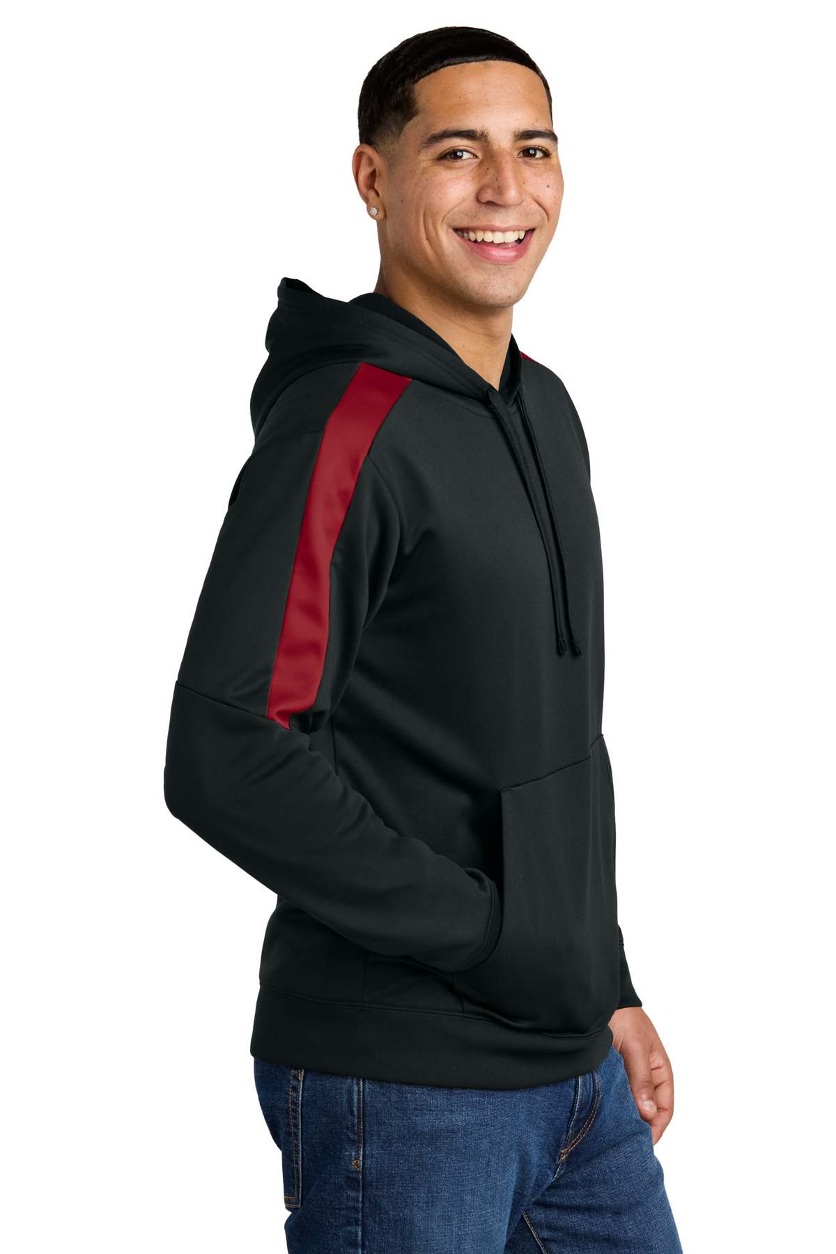 Sport-Tek ST255 Black / Deep Red