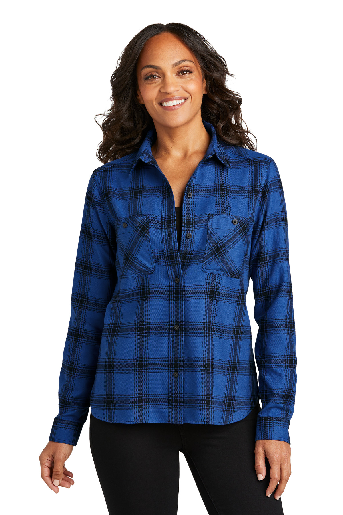 Port Authority LW669 Royal/ Black Open Plaid
