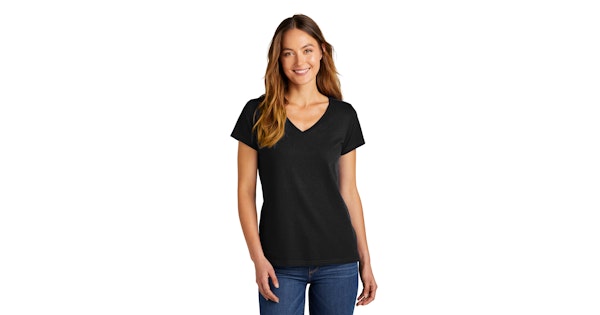 District Women's The Concert Tee V Neck Dt5002 Black | Jiffy