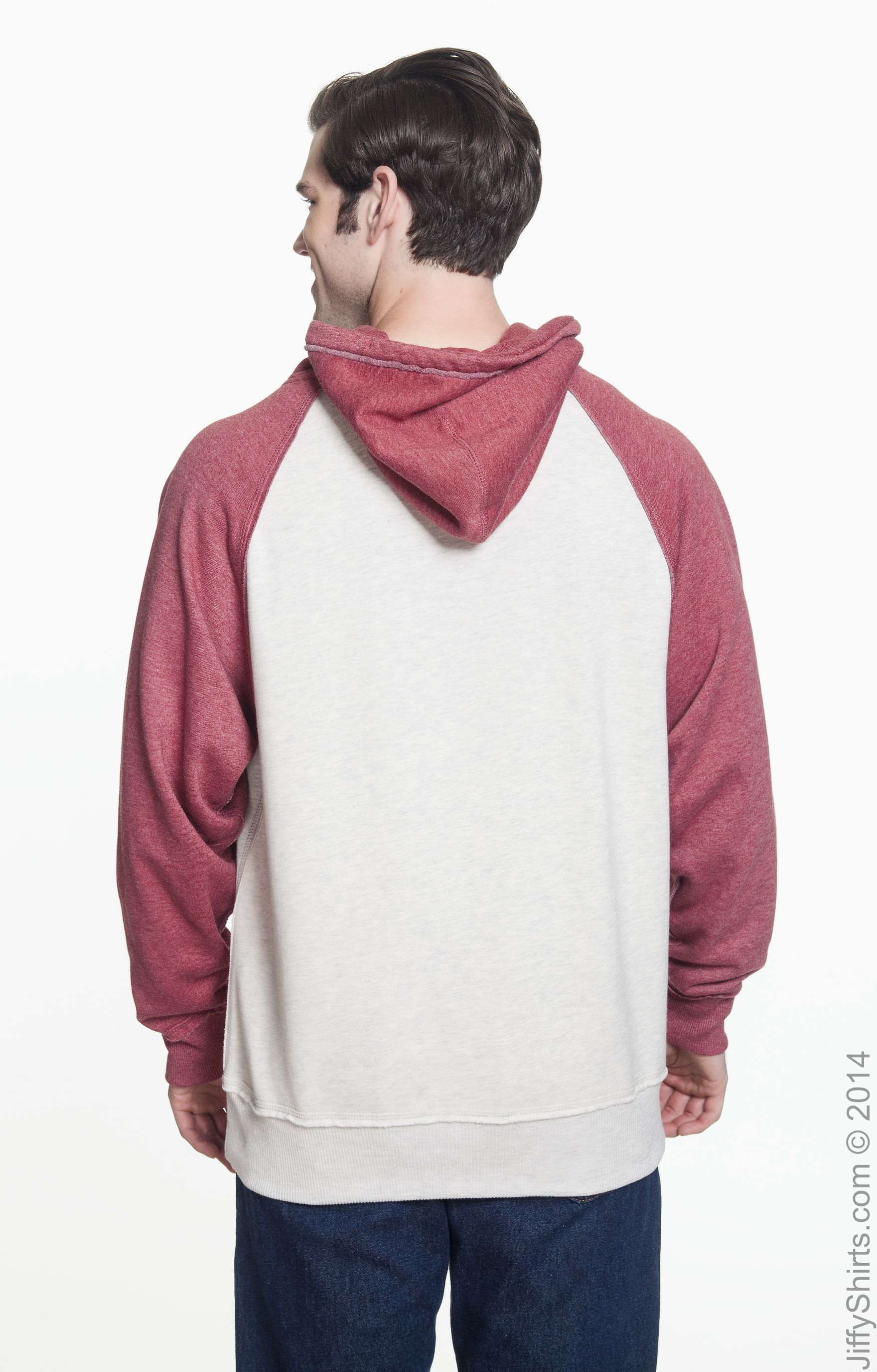 J America JA8885 Oatmeal Heather / Red