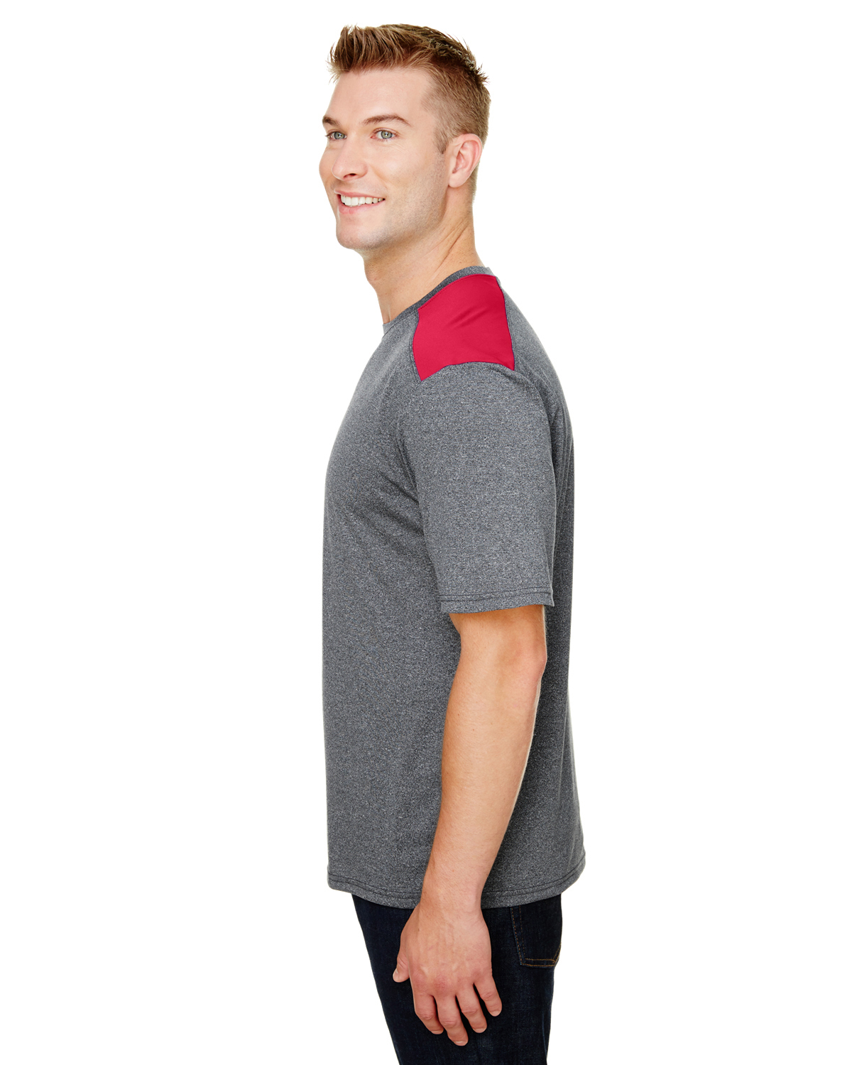 A4 N3100 Heather / Scarlet