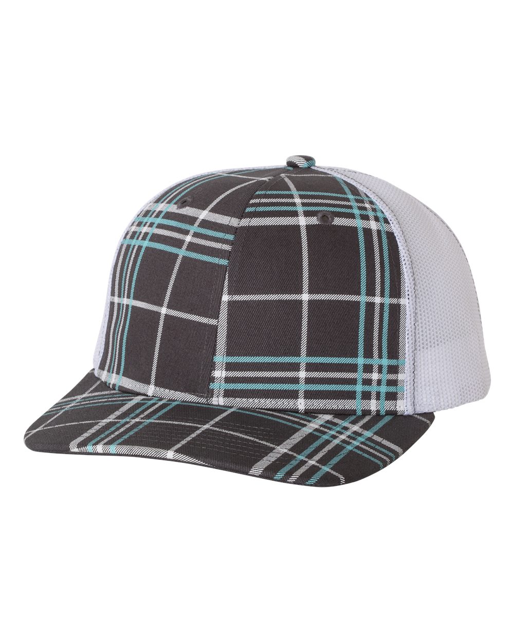 Picture for Plaid Print Charcoal / Columbia Blue / White