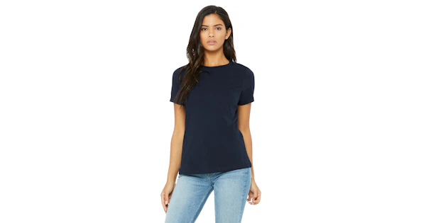 Bella Canvas Women's Relaxed Jersey Short Sleeve T Shirt B6400 Navy | Jiffy