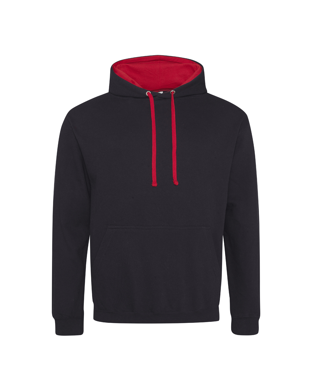 Just Hoods by Awdis JHA003 Adult 80 20 Midweight Varsity Contrast Hooded Sweatshirt Jet Blk Fire Rd M