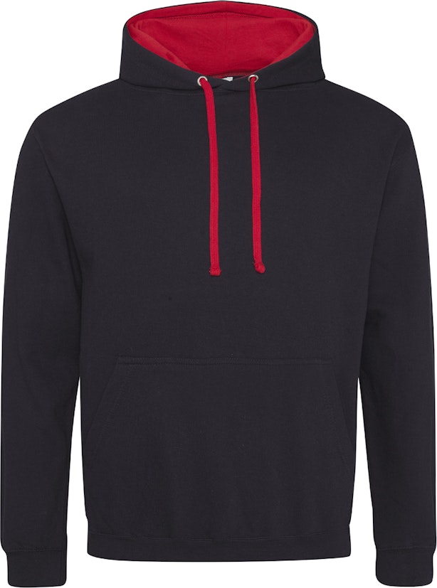 Just Hoods By AWDis JHA003 Jet Black / Fire Red