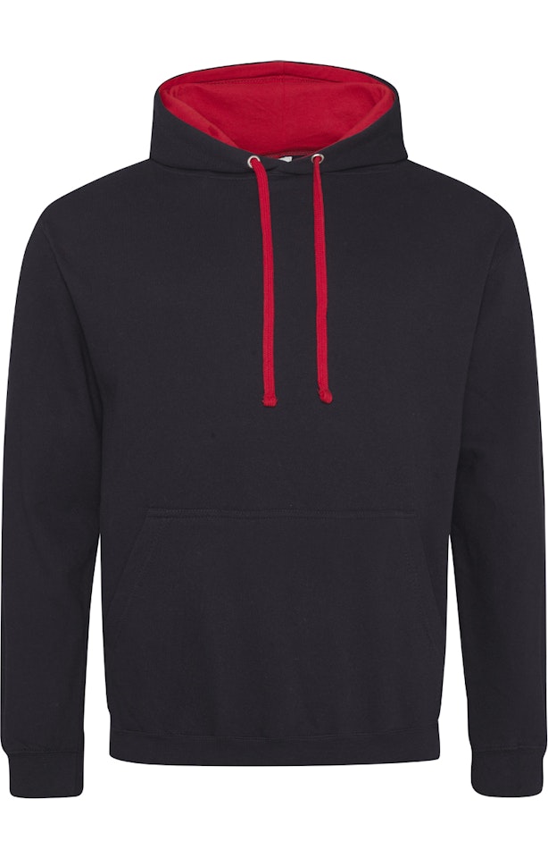 Just Hoods By AWDis JHA003 Jet Black / Fire Red