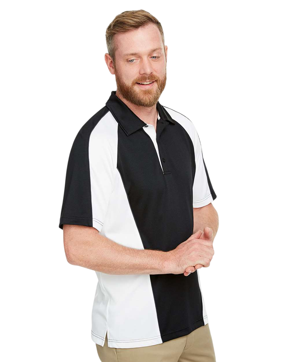 Harriton M385 Black / White / Dark Chrc