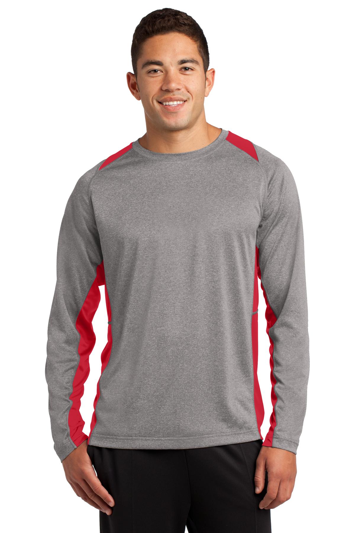 Sport-Tek ST361LS Vintage Heather / True Red