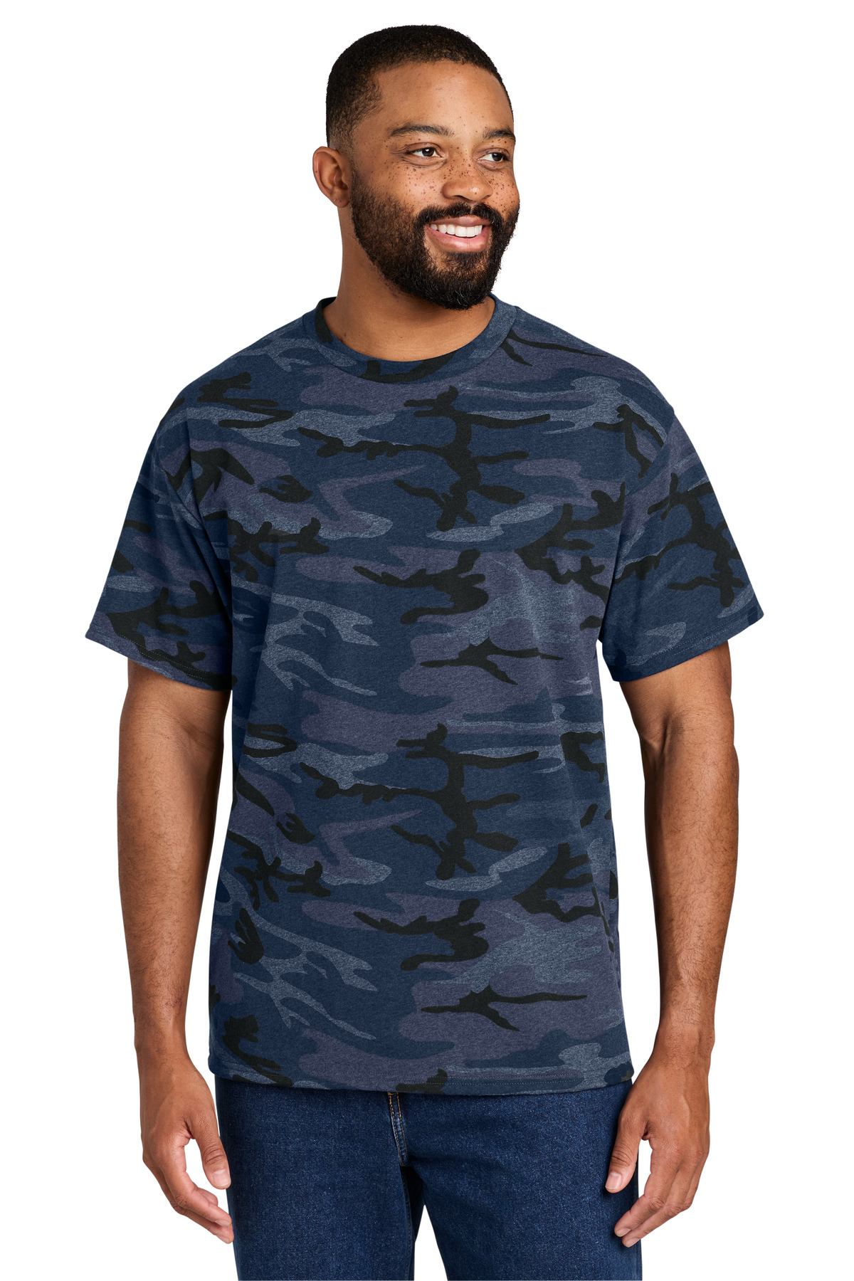 Port & Company PC54C Heather Navy Camo